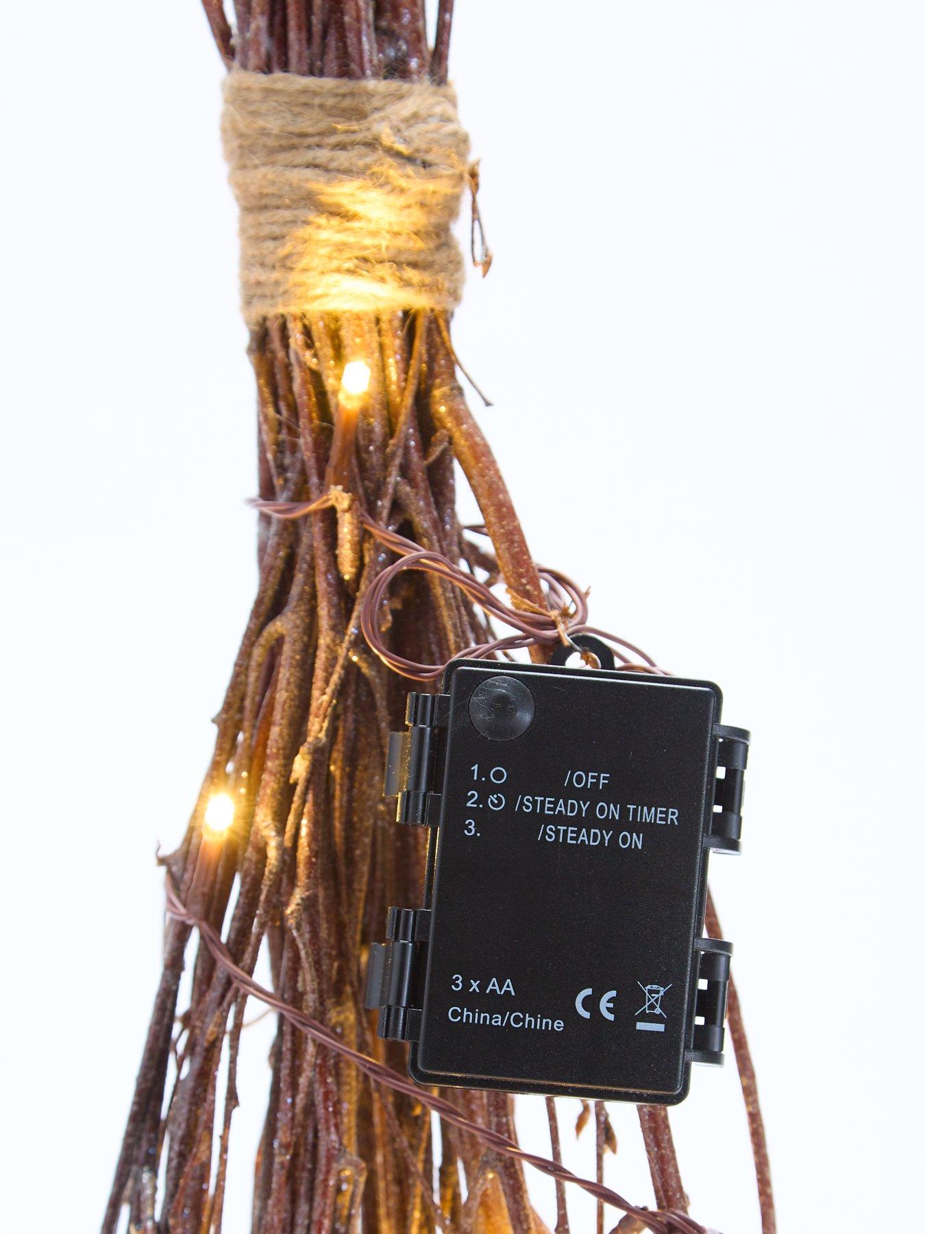 Image 5 of 5 of Heaven Sends Witch's Broom with Lights Halloween Decoration