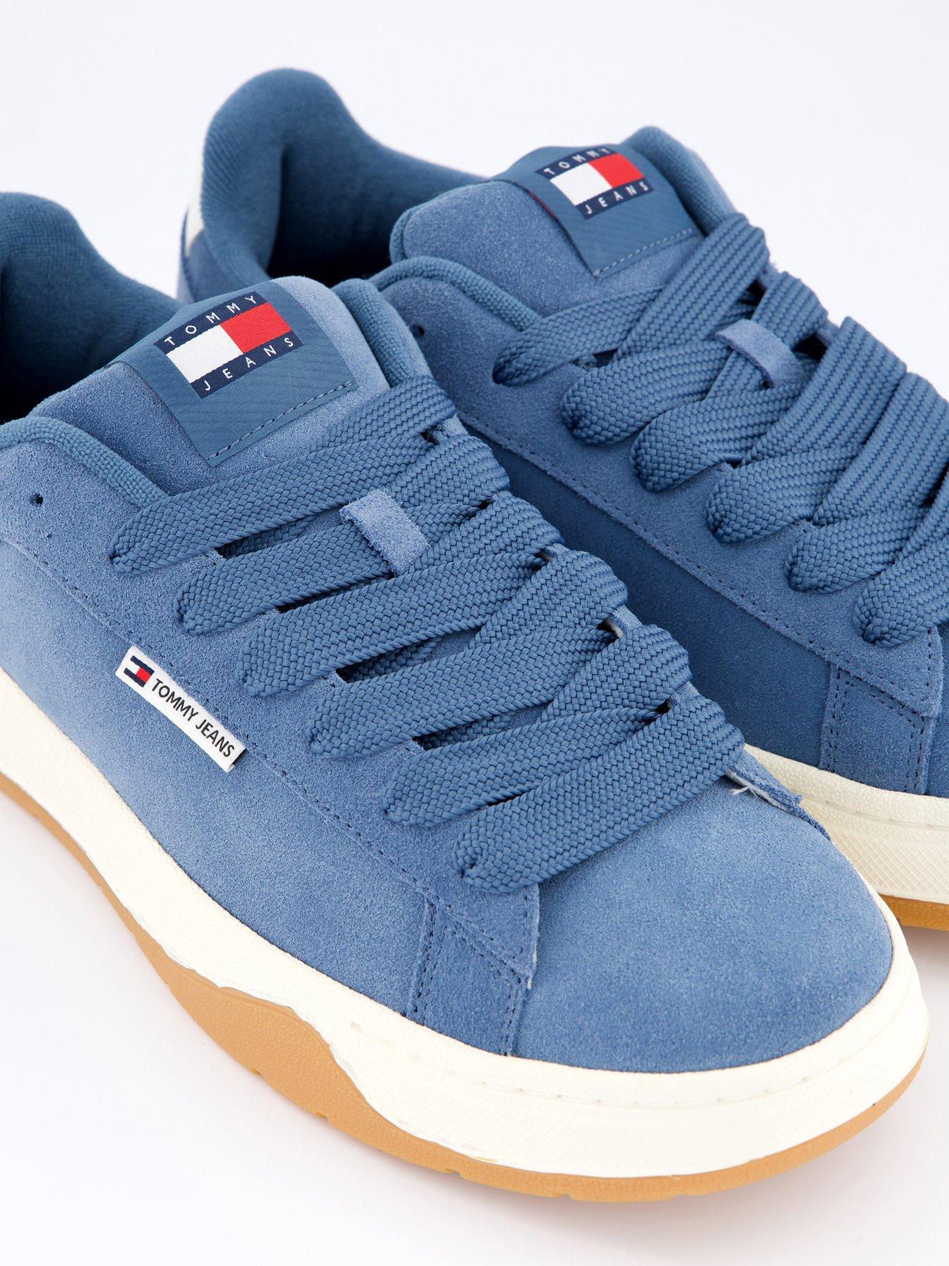  image of tommy-jeans-suede-skater-sneakers-blue