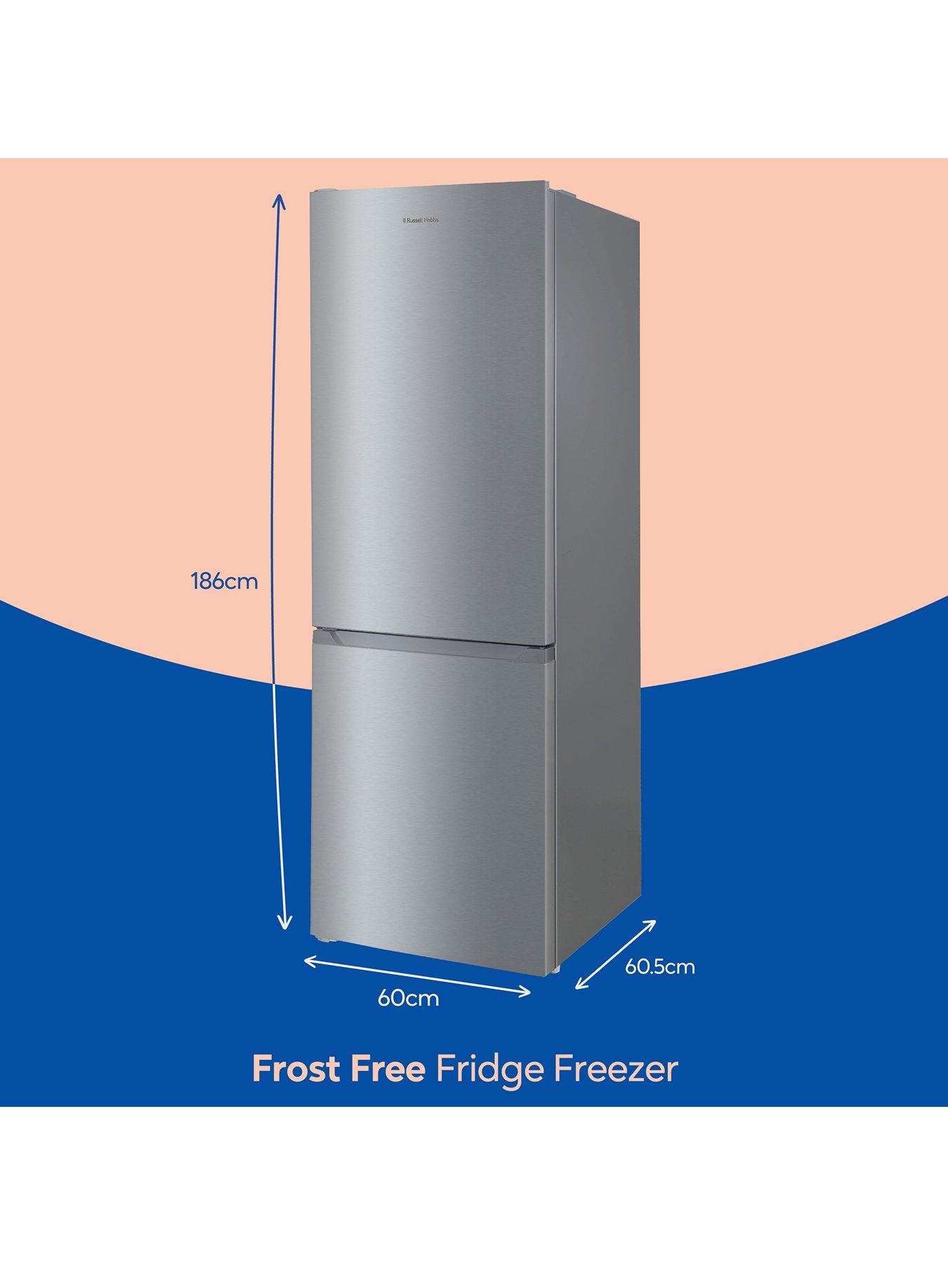  image of russell-hobbs-stainless-steel-60cm-wide-186cm-high-freestanding-total-no-frost-fridge-freezer
