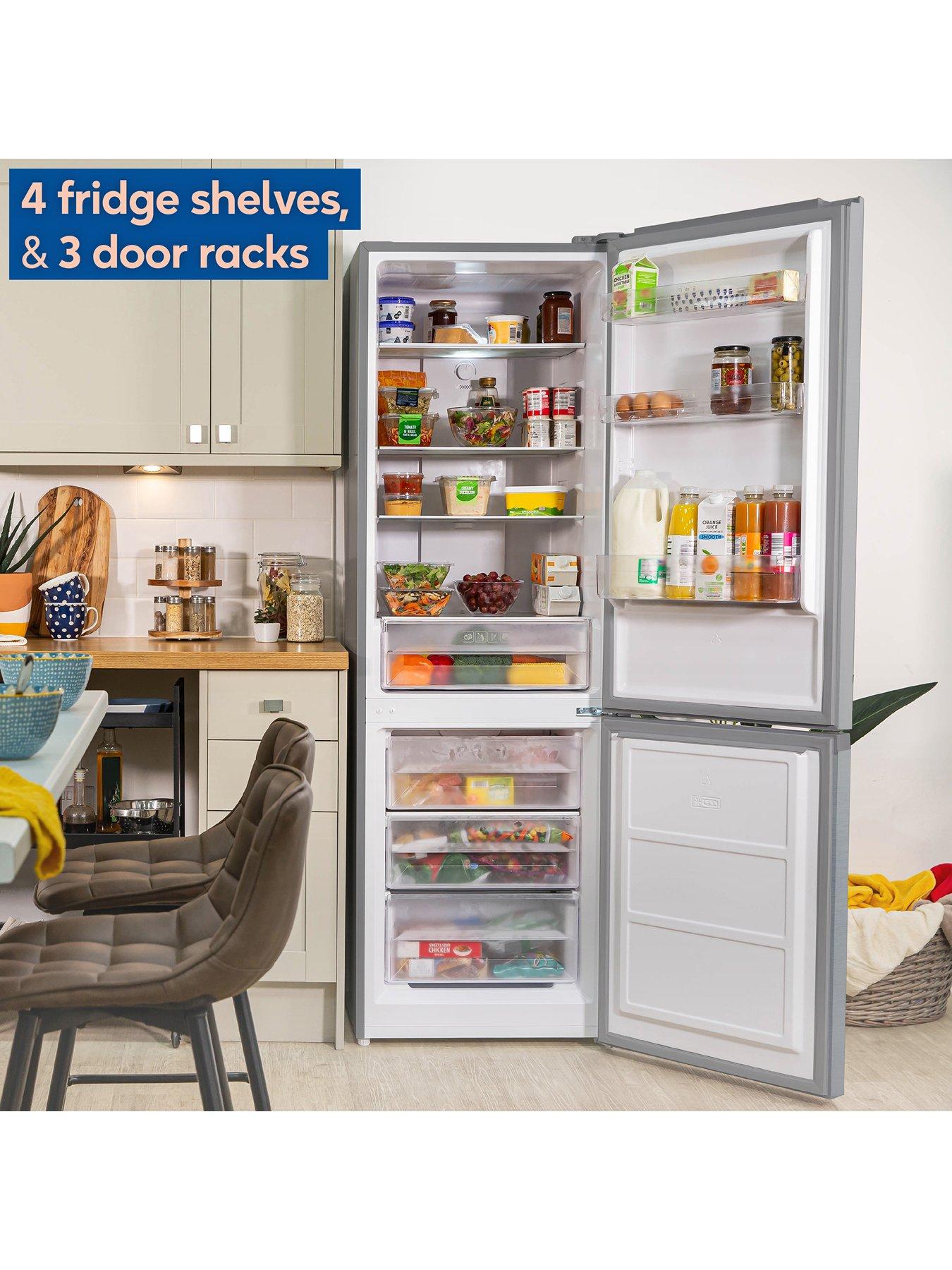  image of russell-hobbs-stainless-steel-60cm-wide-186cm-high-freestanding-total-no-frost-fridge-freezer