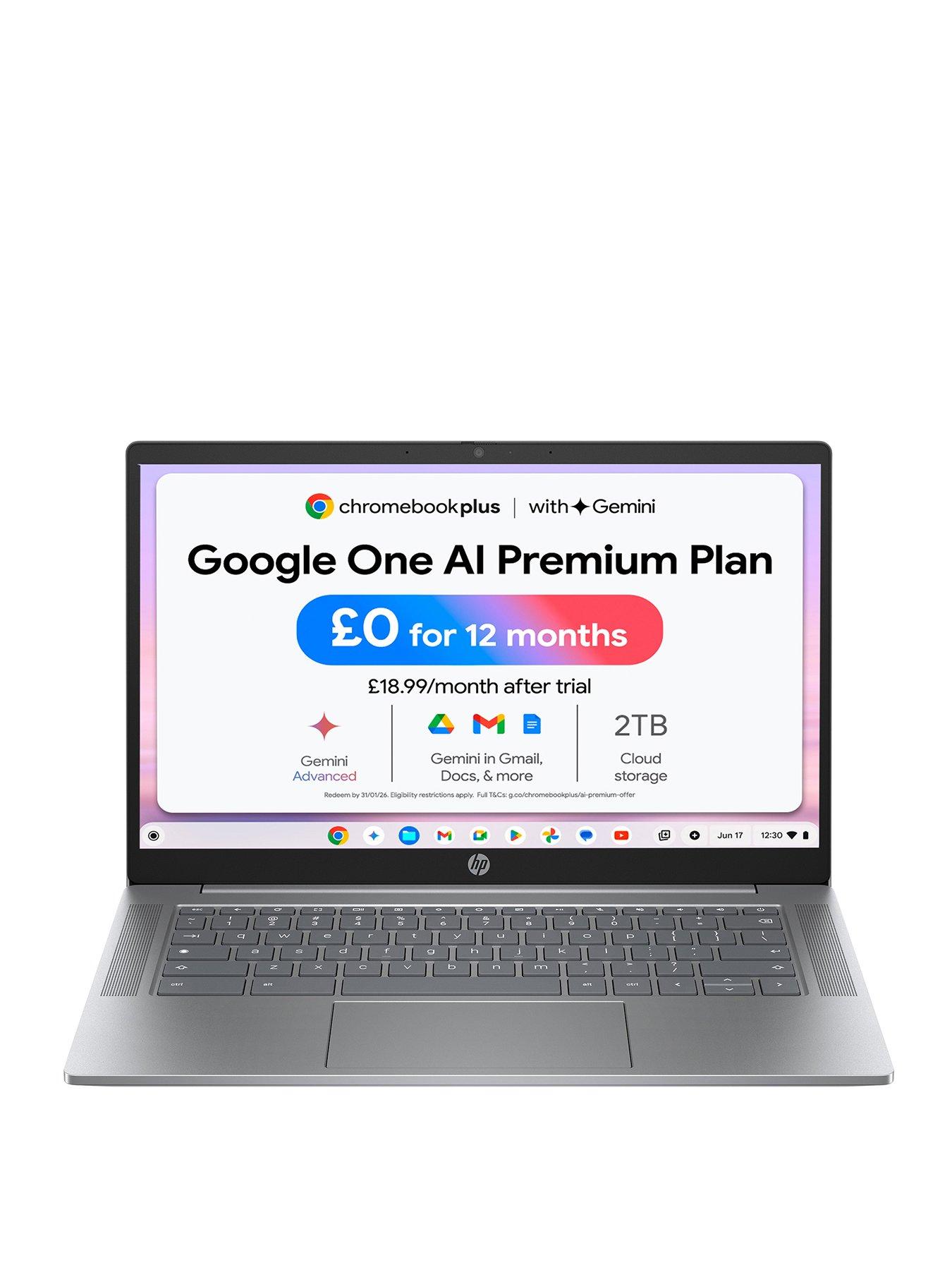HP Chromebook Plus 14a-nf0000na - 14in FHD, Intel Core i3, 8GB RAM, 256GB SSD - Silver