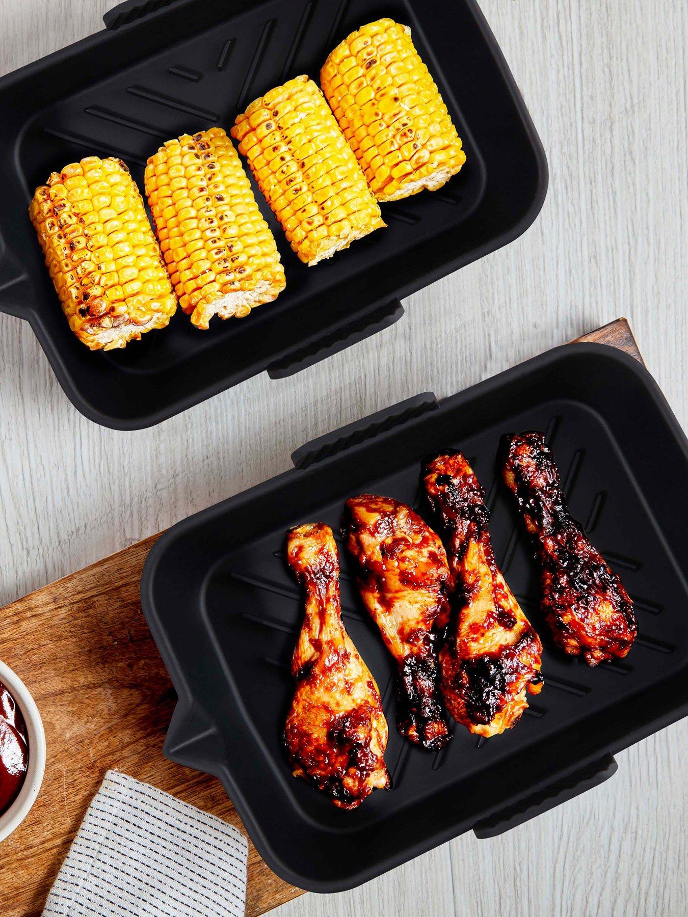 undefined 2 X Rectangular Solid Air Fryer Trays