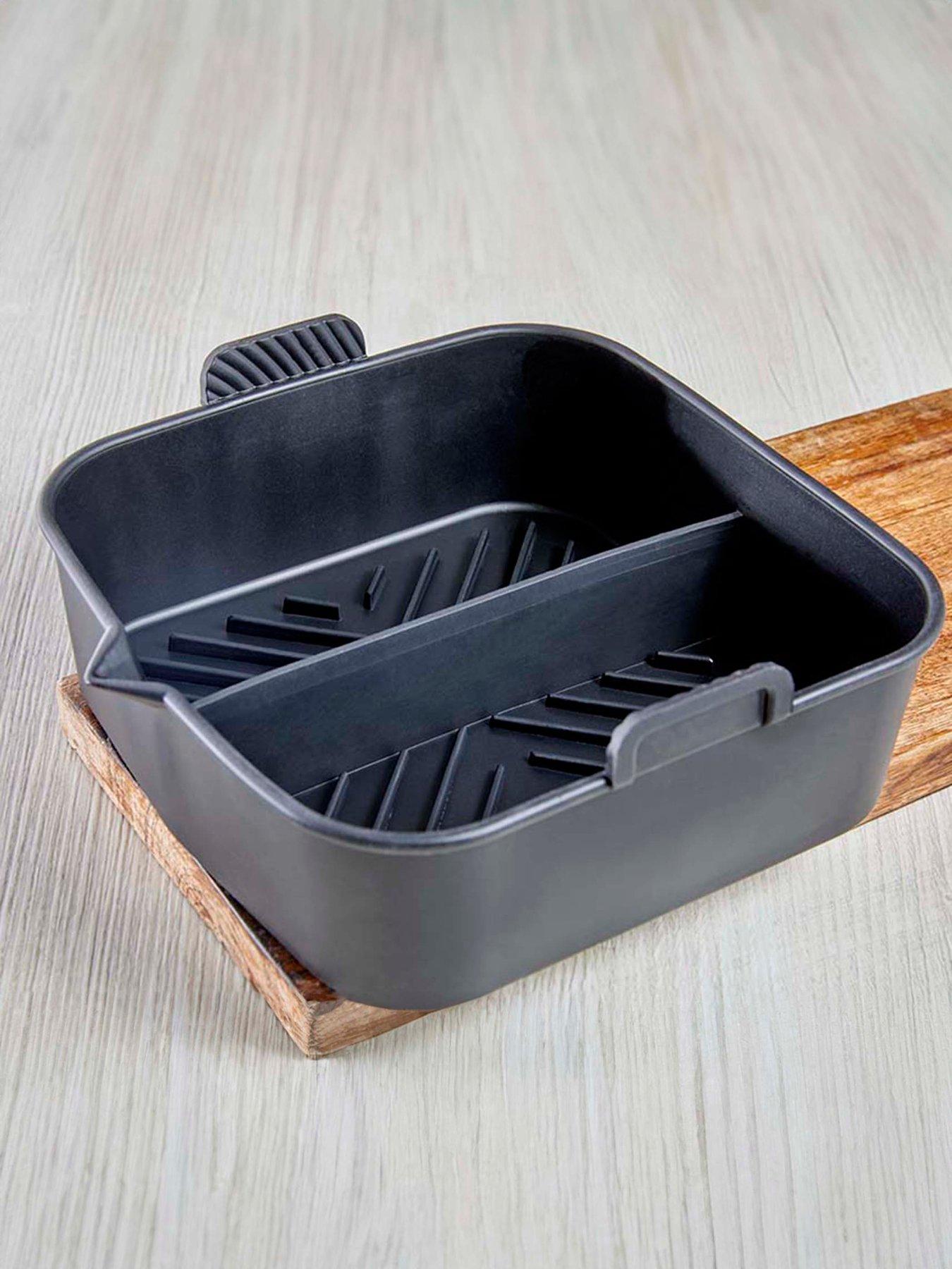 undefined Square Solid Air Fryer Tray With Divider