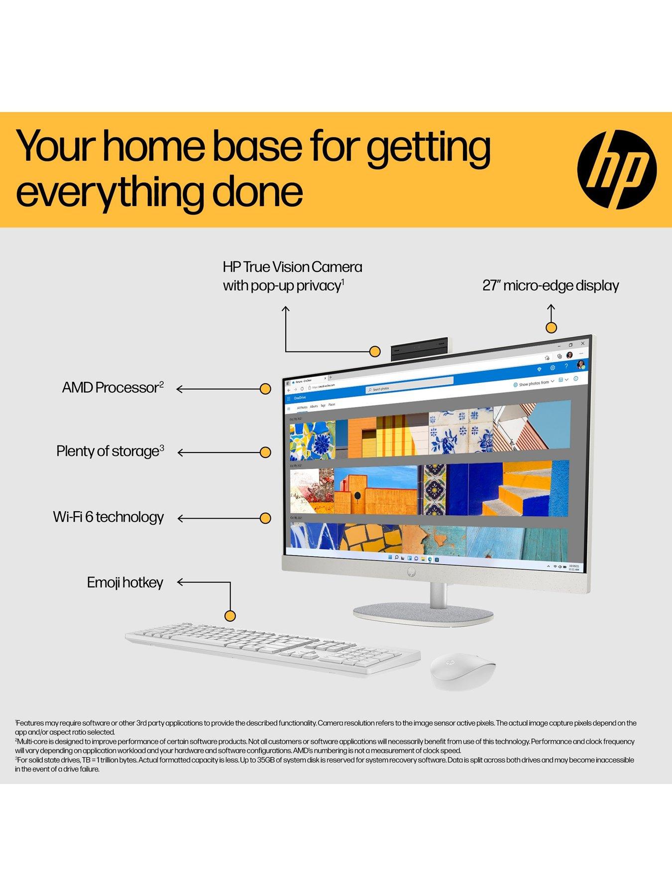 Image 4 of 7 of HP Pavilion All-in-One PC 27-cr1003na - 8GB RAM 512GB SSD 27in Full HD - White