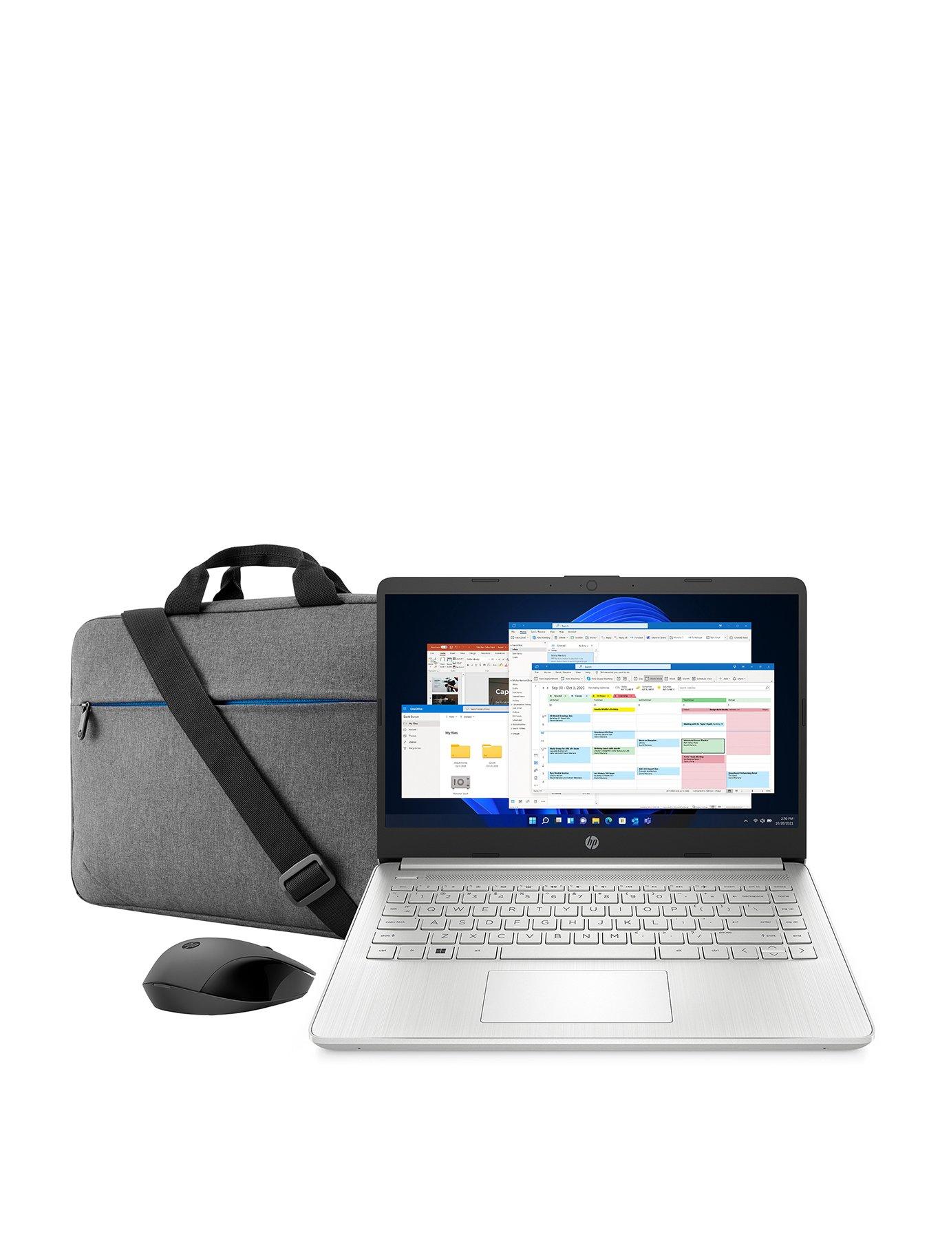 Image 1 of 8 of HP Laptop 14s-dq5013na with HP 150 mouse &amp; Prelude 15.6 Bag - Intel Core i3 - 4GB RAM - 128GB SSD - 14in Full HD - Silver