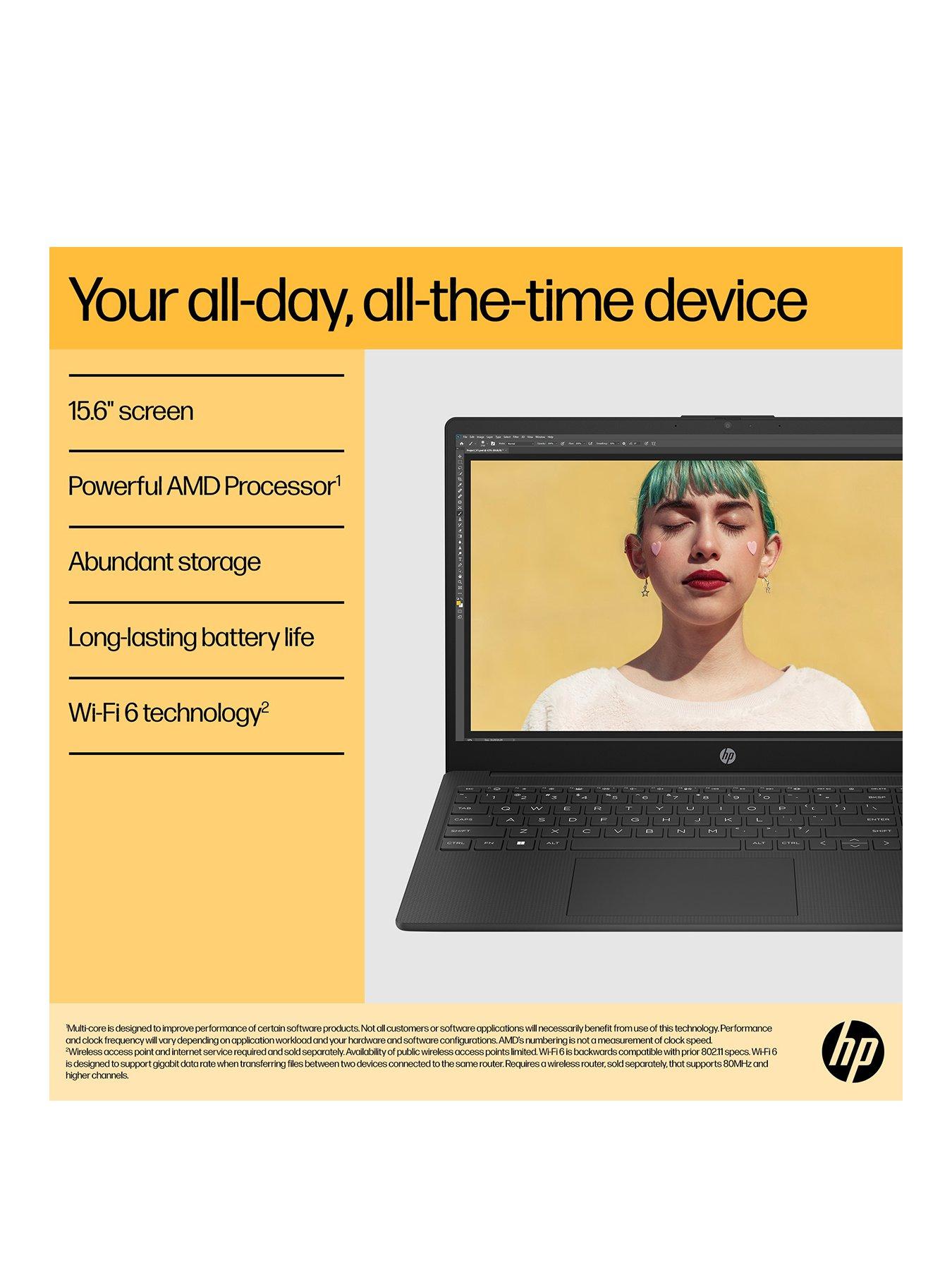 Image 3 of 8 of HP Laptop 15-fc0042na - 15.6in FHD, AMD Ryzen 5,&nbsp;16GB RAM, 512GB SSD - Black