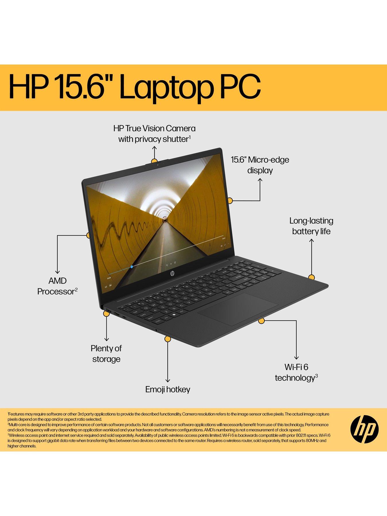 Image 4 of 8 of HP Laptop 15-fc0042na - 15.6in FHD, AMD Ryzen 5,&nbsp;16GB RAM, 512GB SSD - Black