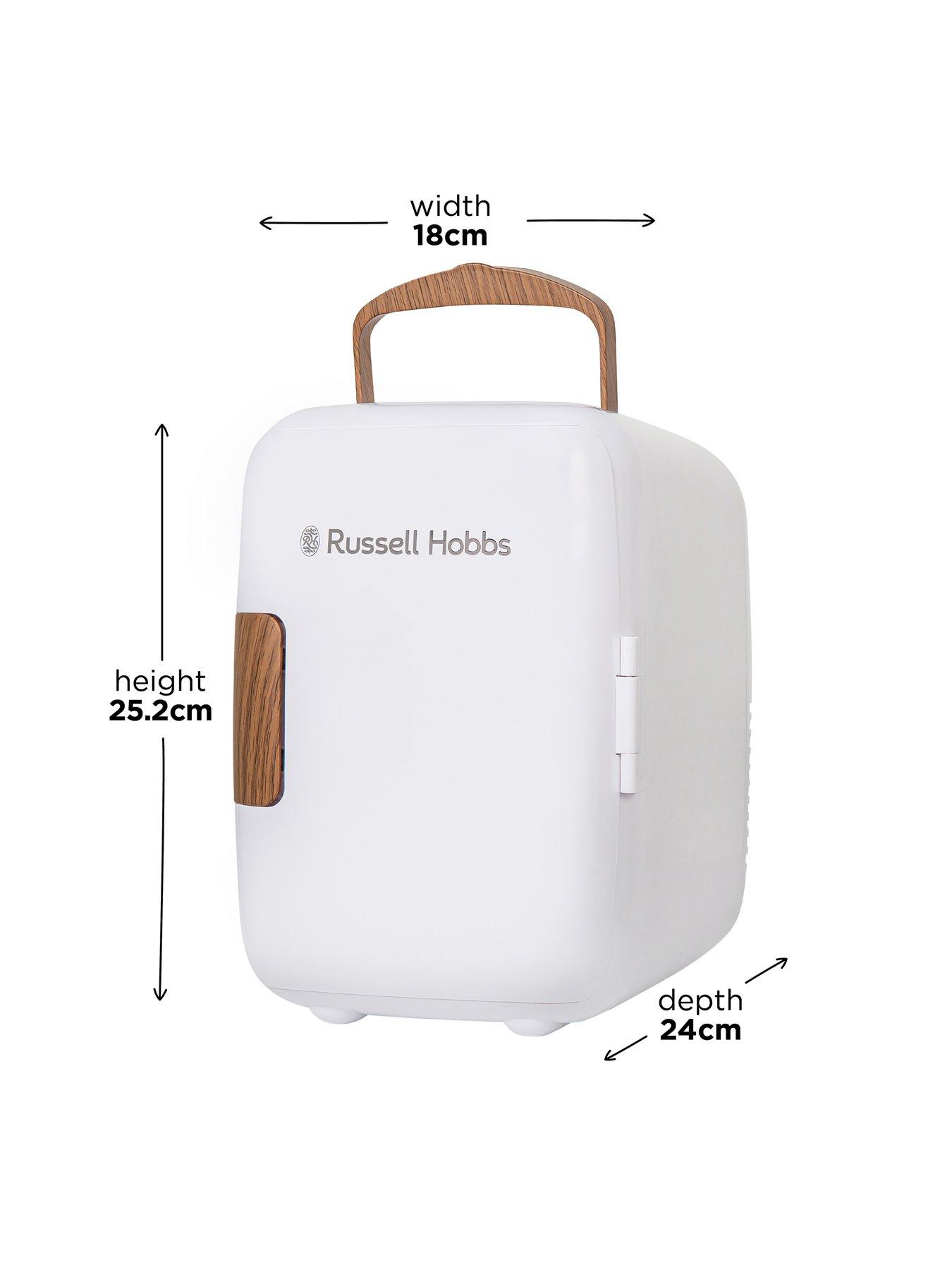  image of russell-hobbs-rh4clr1001scw-4l-mini-compact-cooler-for-drinks-and-cosmetics-scandi-style-white-amp-wood-effect