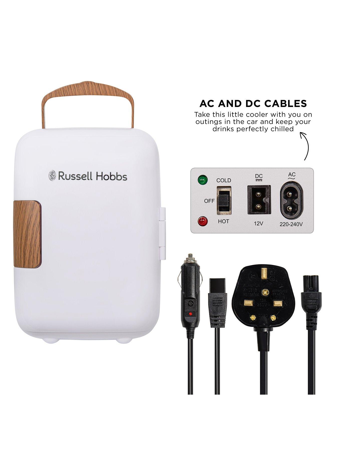  image of russell-hobbs-rh4clr1001scw-4l-mini-compact-cooler-for-drinks-and-cosmetics-scandi-style-white-amp-wood-effect