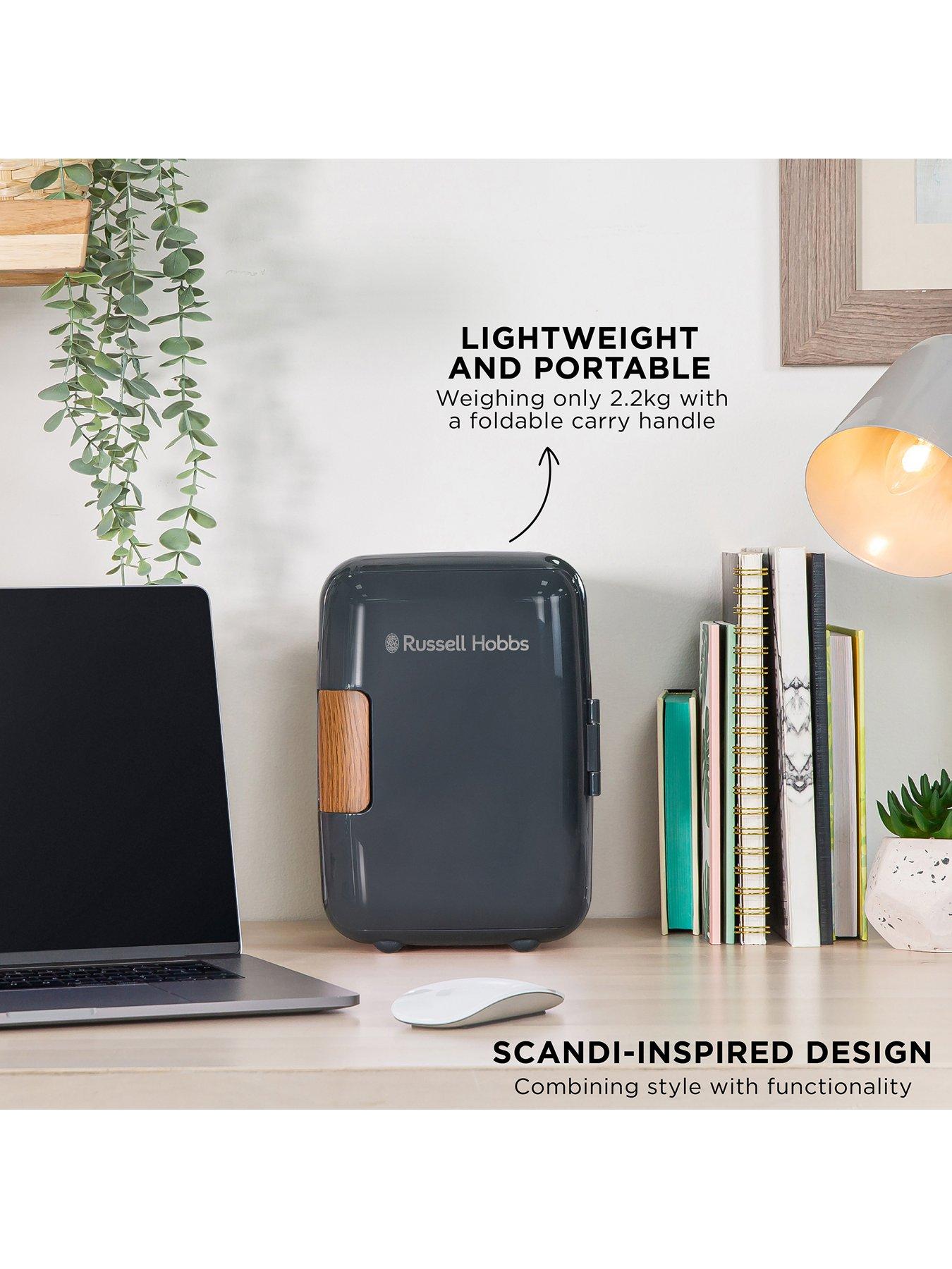  image of russell-hobbs-rh4clr1001scg-4l-mini-compact-cooler-for-drinks-and-cosmetics-scandi-style-grey-amp-wood-effect