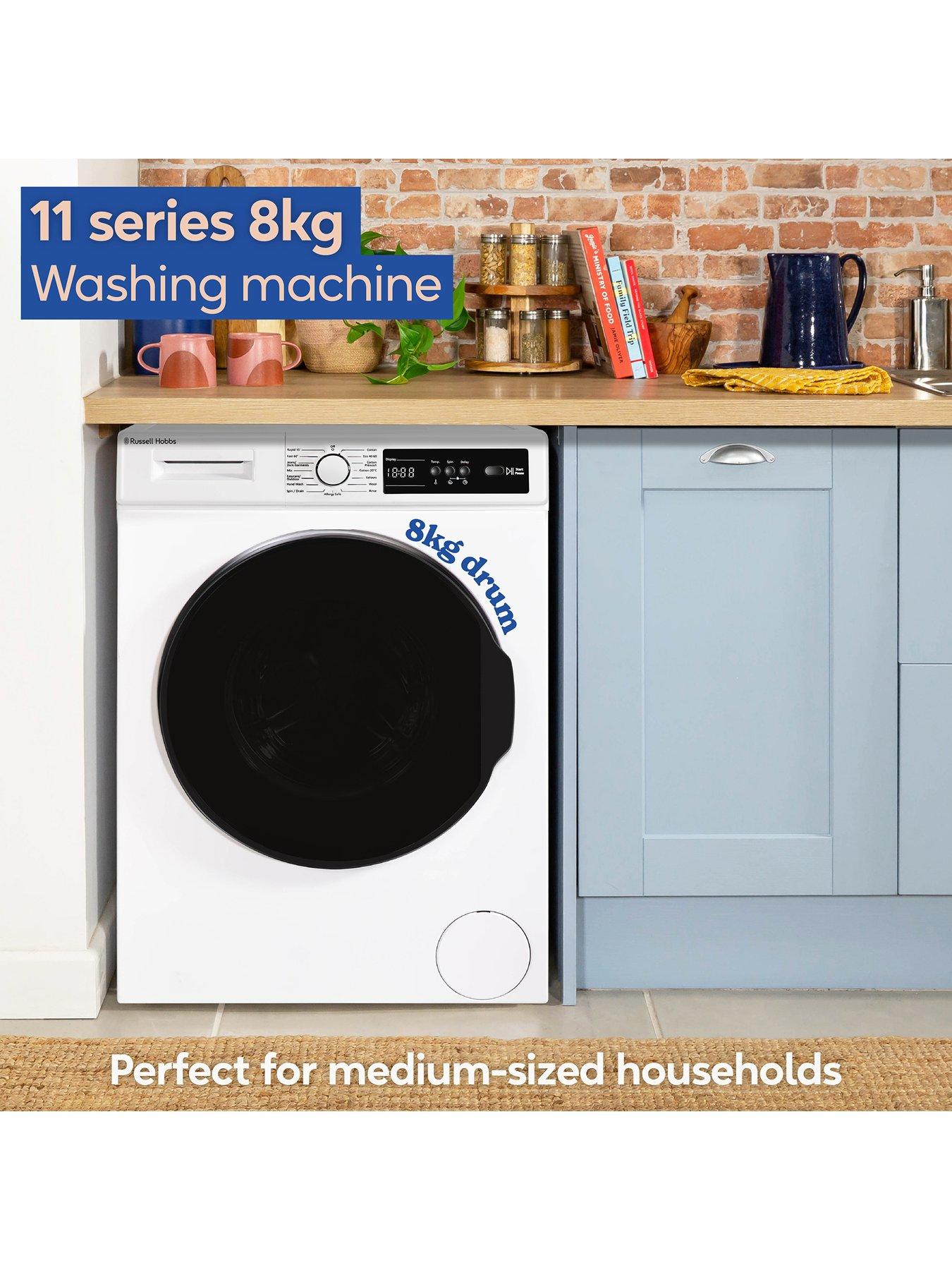  image of russell-hobbs-rh814w111w-11-series-8kg-load-1400rpm-spinnbspwashing-machine-white
