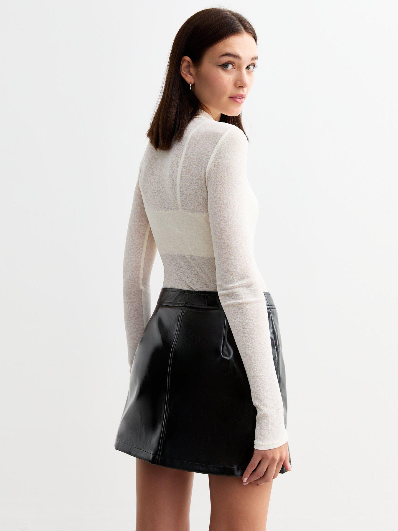 Black Leather look Mini Skirt