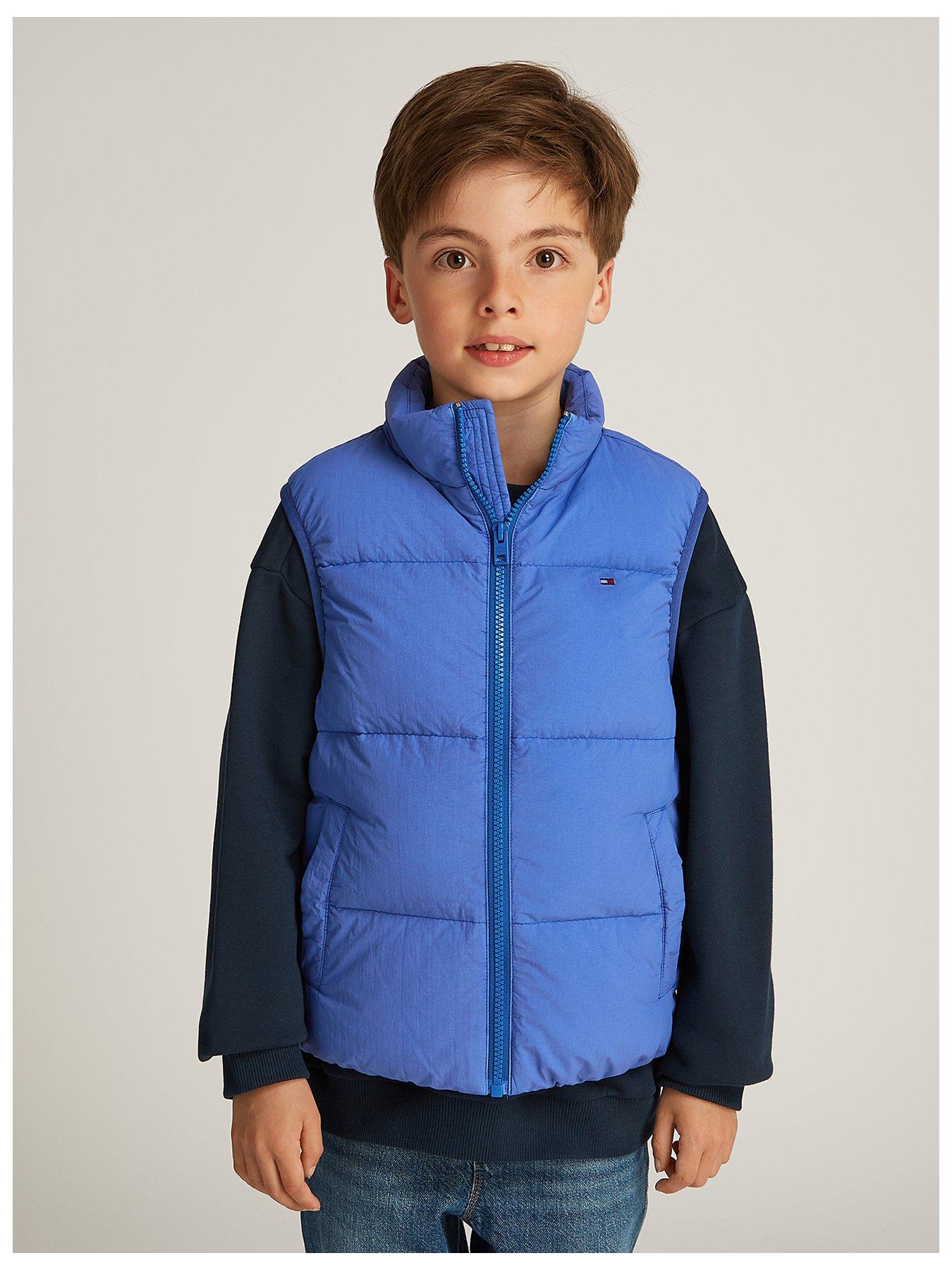 Tommy Hilfiger Kids Down Denim Look Vest Gilet Blue Littlewoods