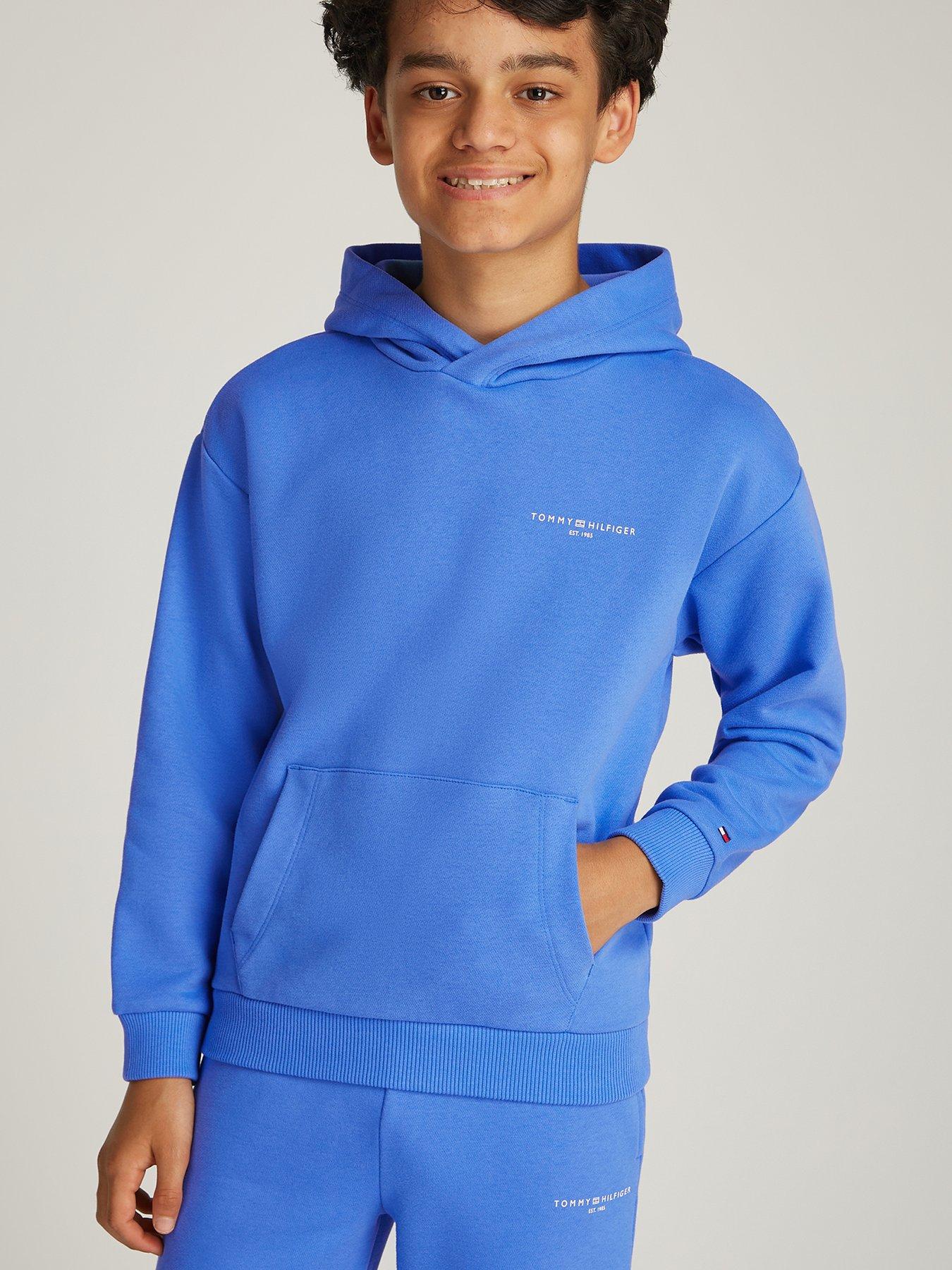  image of tommy-hilfiger-kids-mini-corp-logo-hoodie-blue