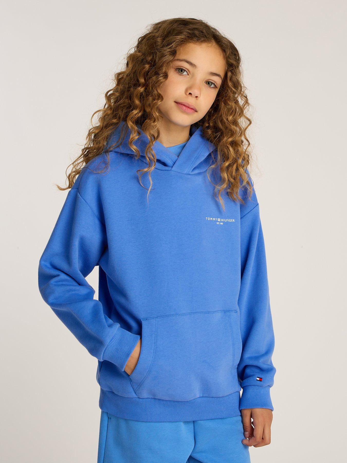  image of tommy-hilfiger-kids-mini-corp-logo-hoodie-blue