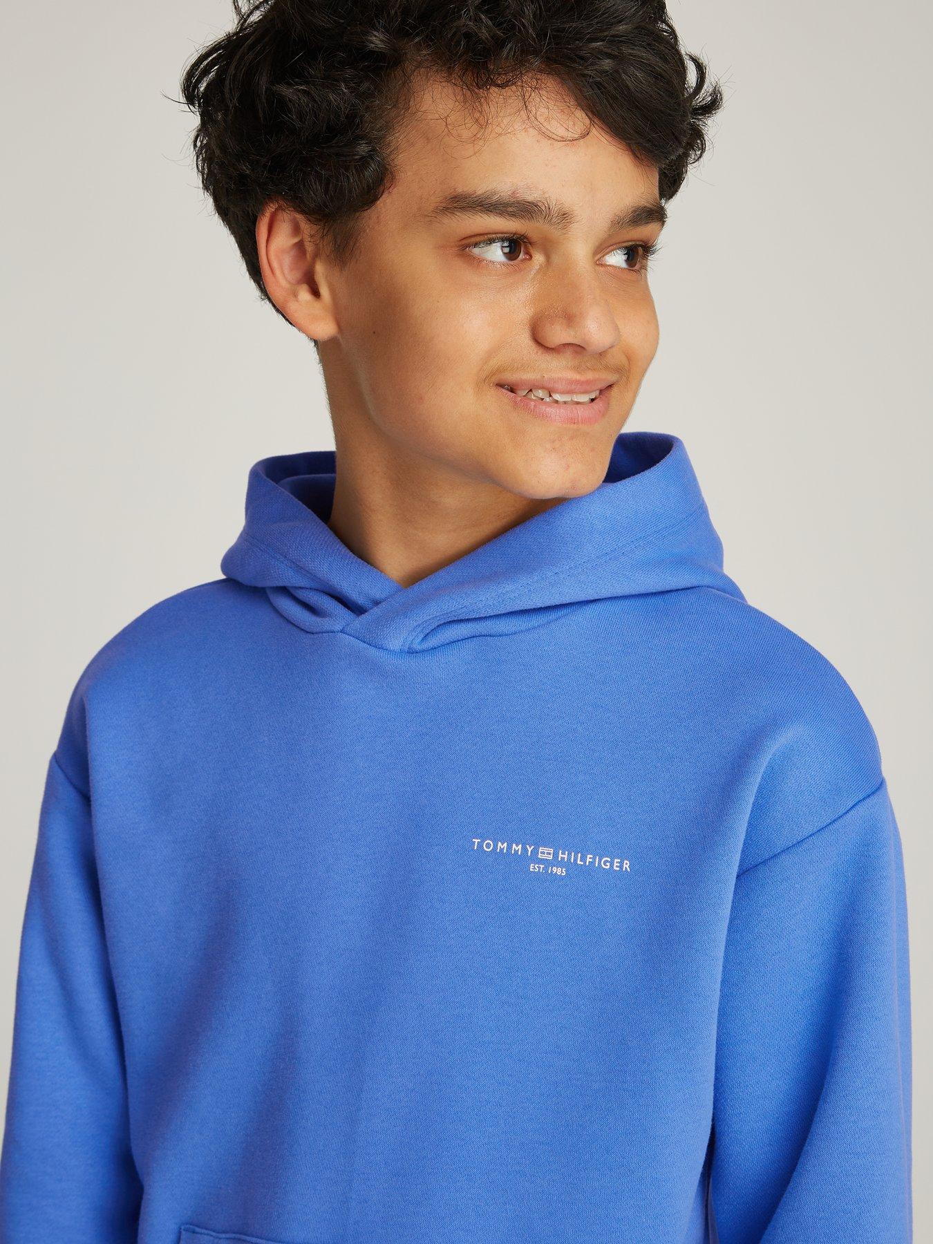  image of tommy-hilfiger-kids-mini-corp-logo-hoodie-blue