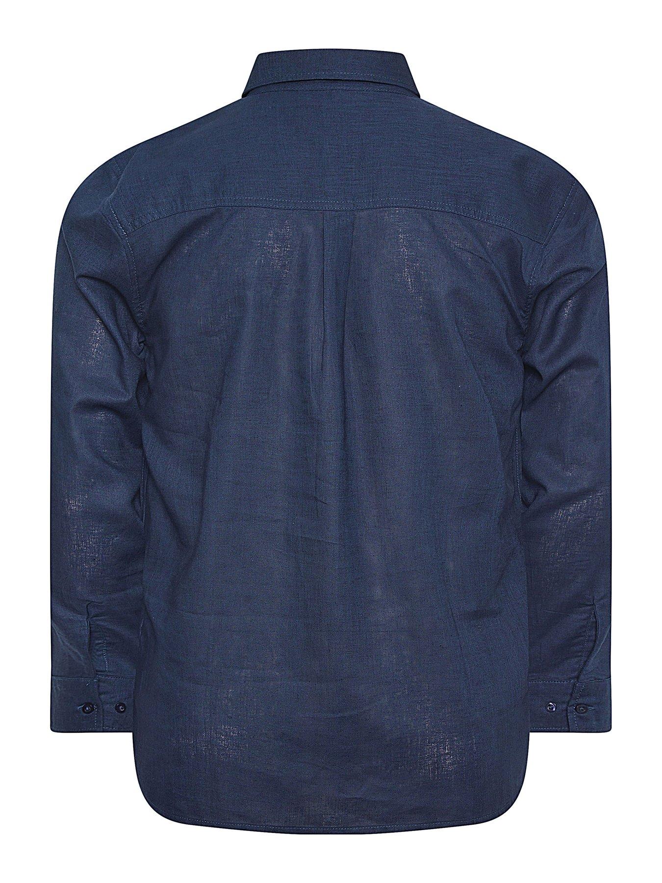  image of badrhino-premium-ls-linen-shirt-navy