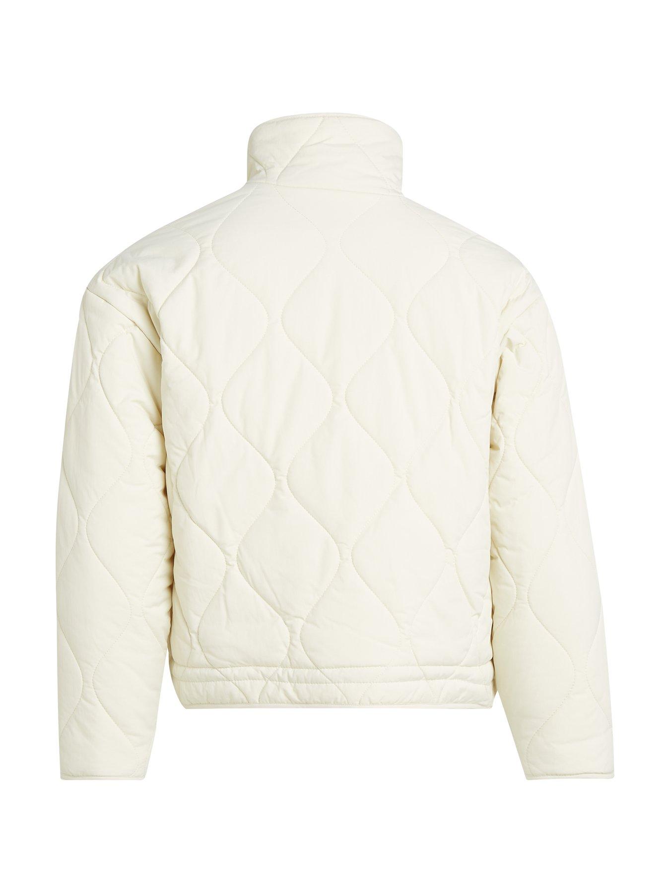 image of calvin-klein-jeans-girls-quilted-jacket-beige