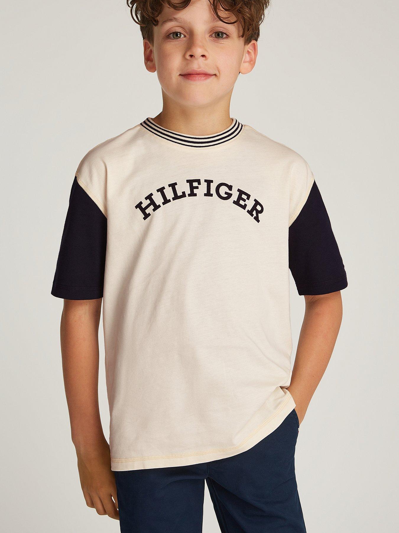 undefined Boys Monotype Graphic Short Sleeve T-Shirt - Cream/Black