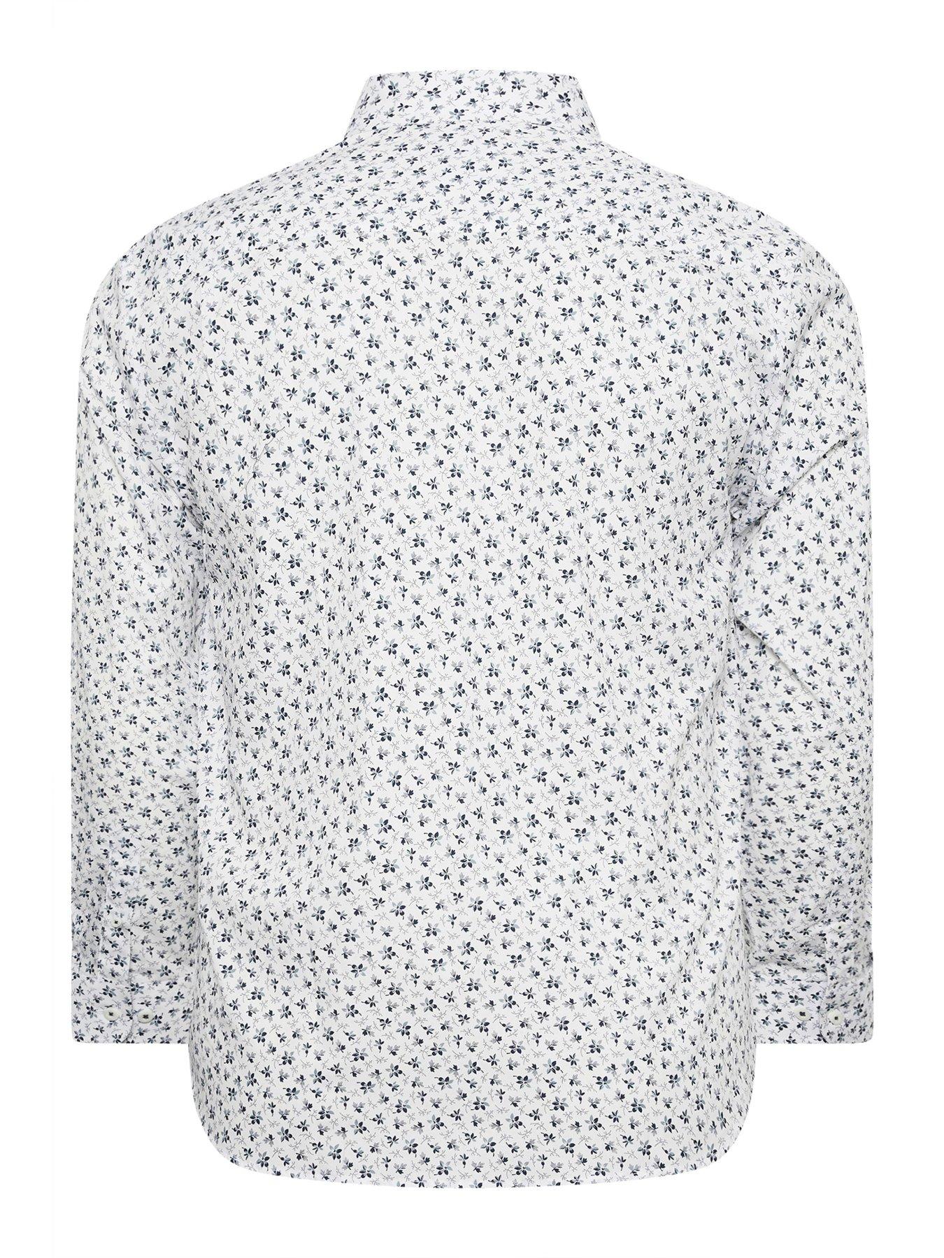  image of badrhino-white-amp-blue-flower-shirt