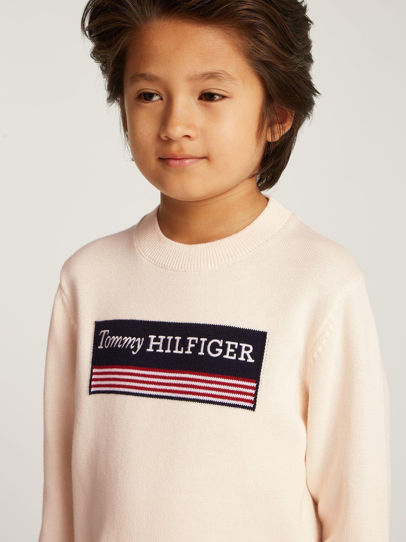  image of tommy-hilfiger-boys-monotype-1985-sweater-cream