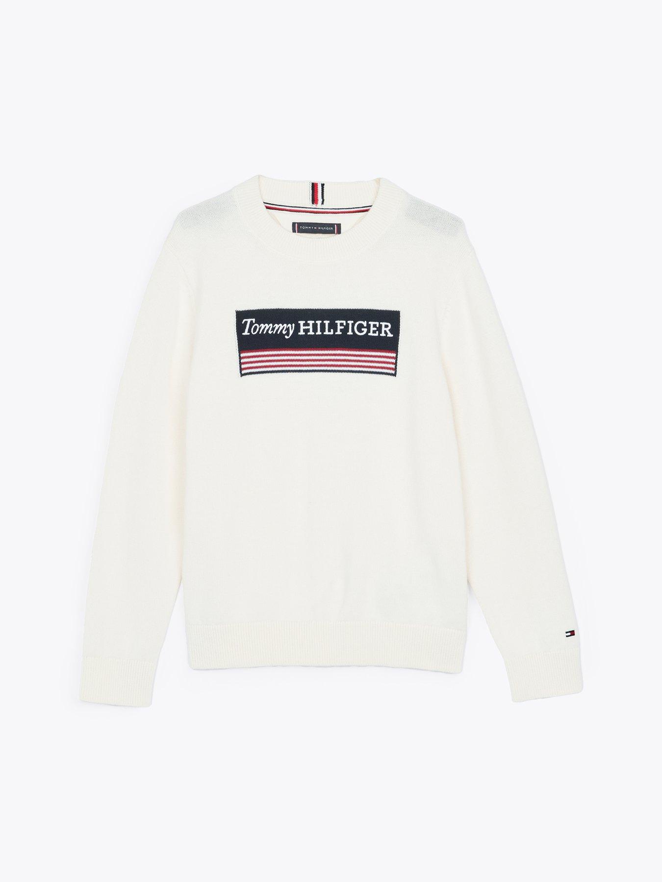  image of tommy-hilfiger-boys-monotype-1985-sweater-cream
