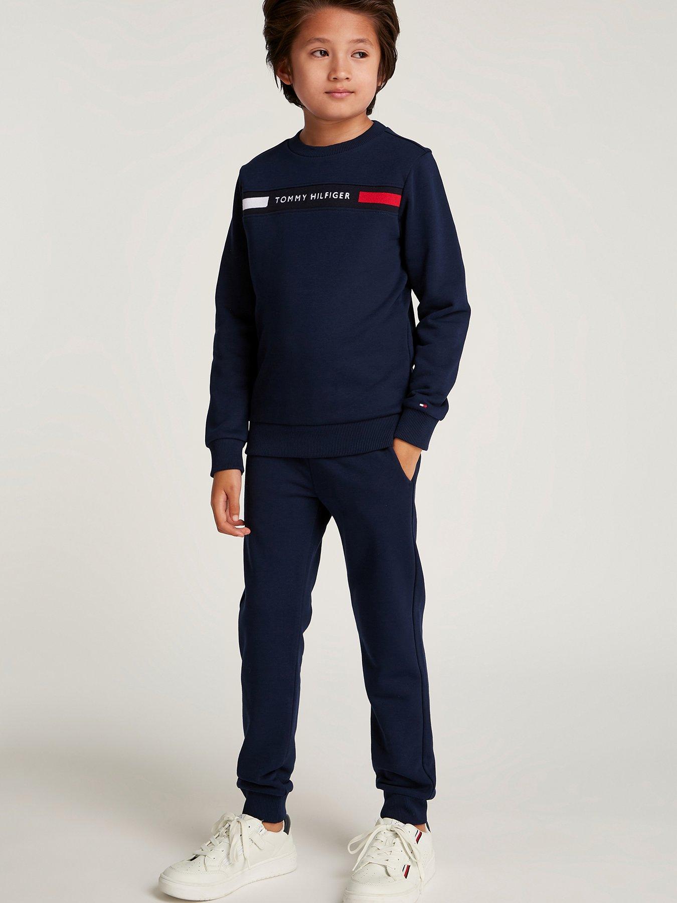  image of tommy-hilfiger-boys-th-rib-insert-sweat-tracksuit-set-navy
