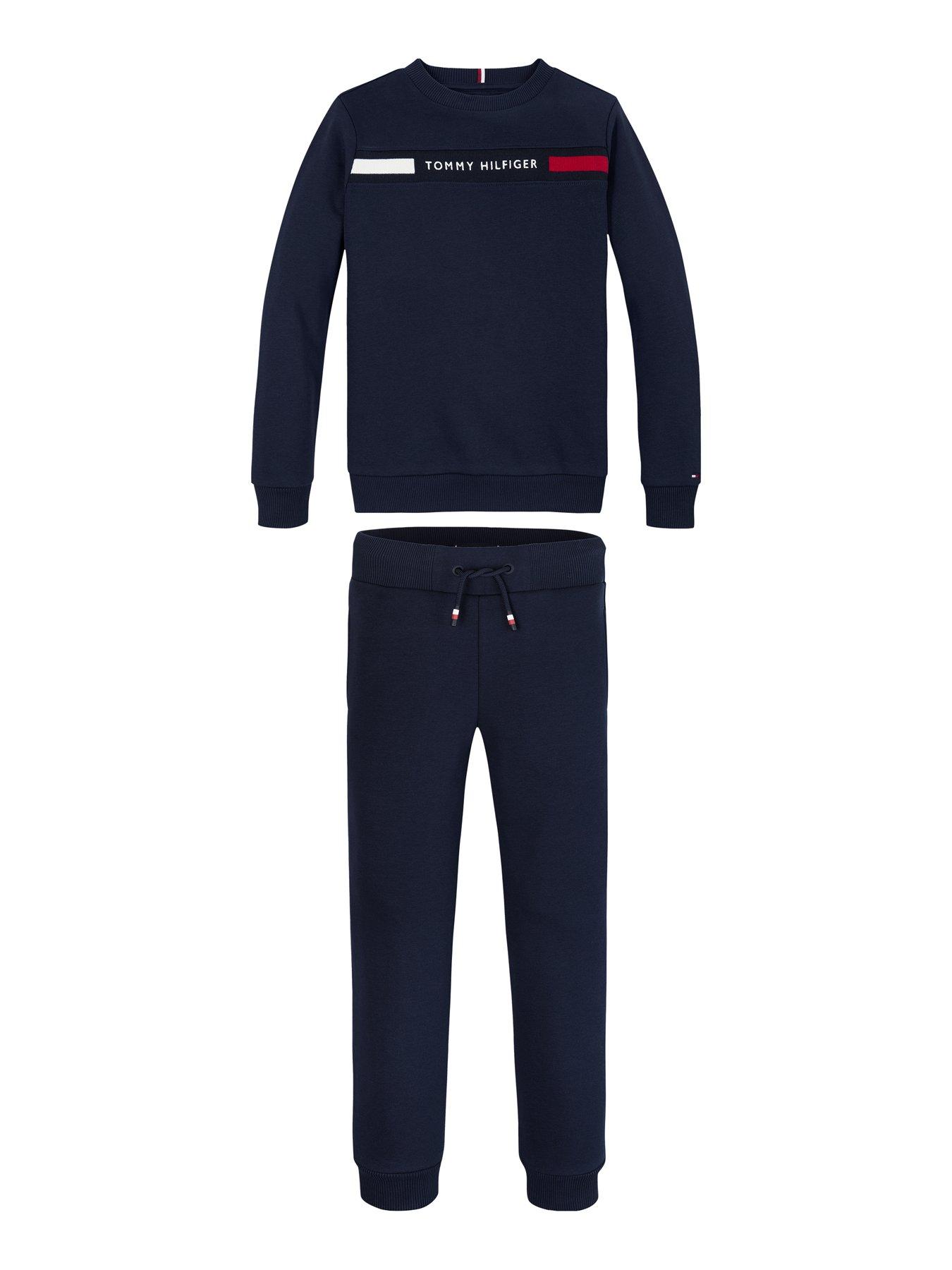  image of tommy-hilfiger-boys-th-rib-insert-sweat-tracksuit-set-navy