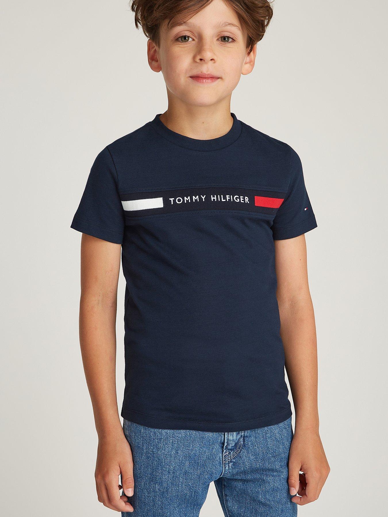  image of tommy-hilfiger-boys-th-short-sleeve-t-shirt-navy
