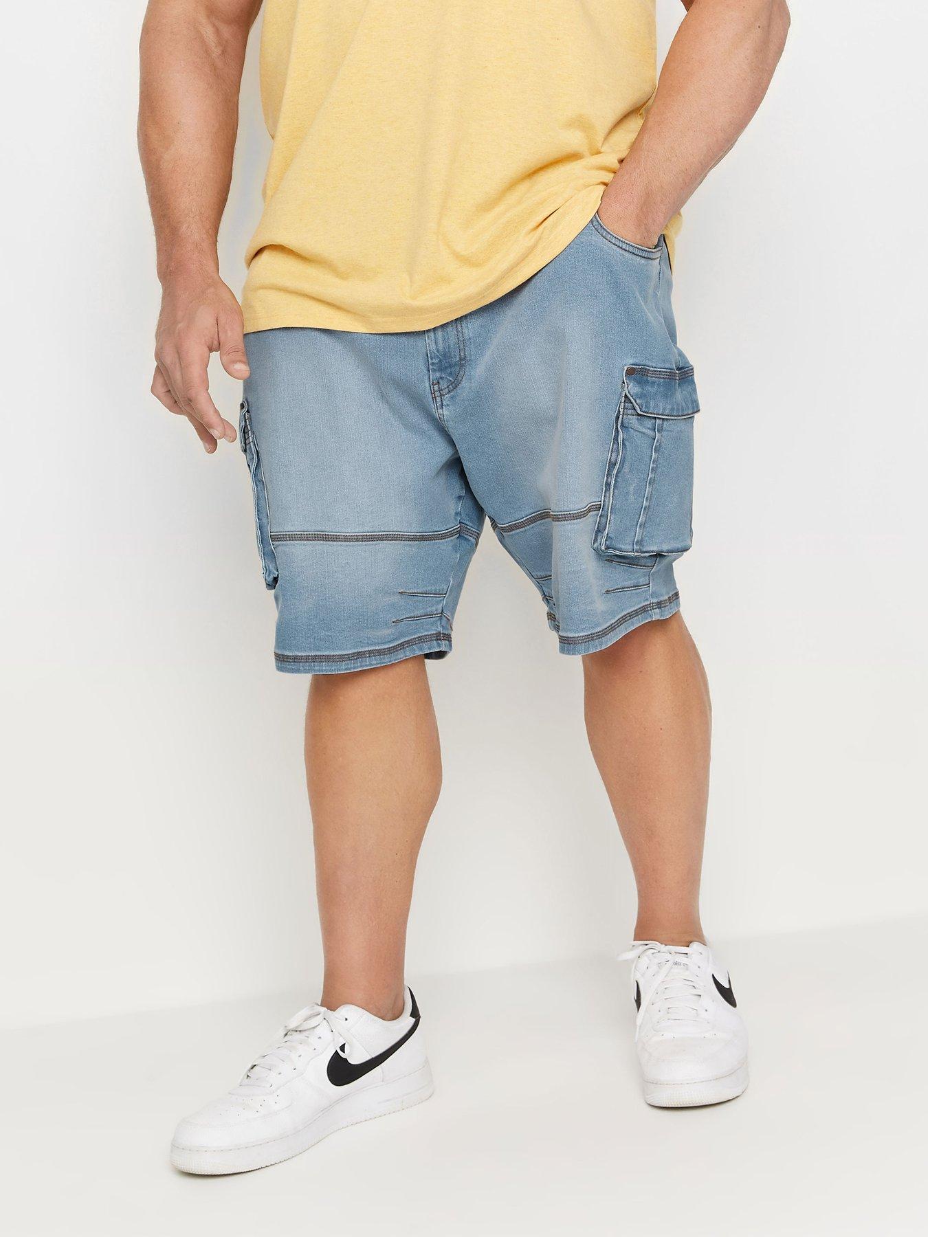 badrhino-ribbed-waist-denim-shorts-light-wash