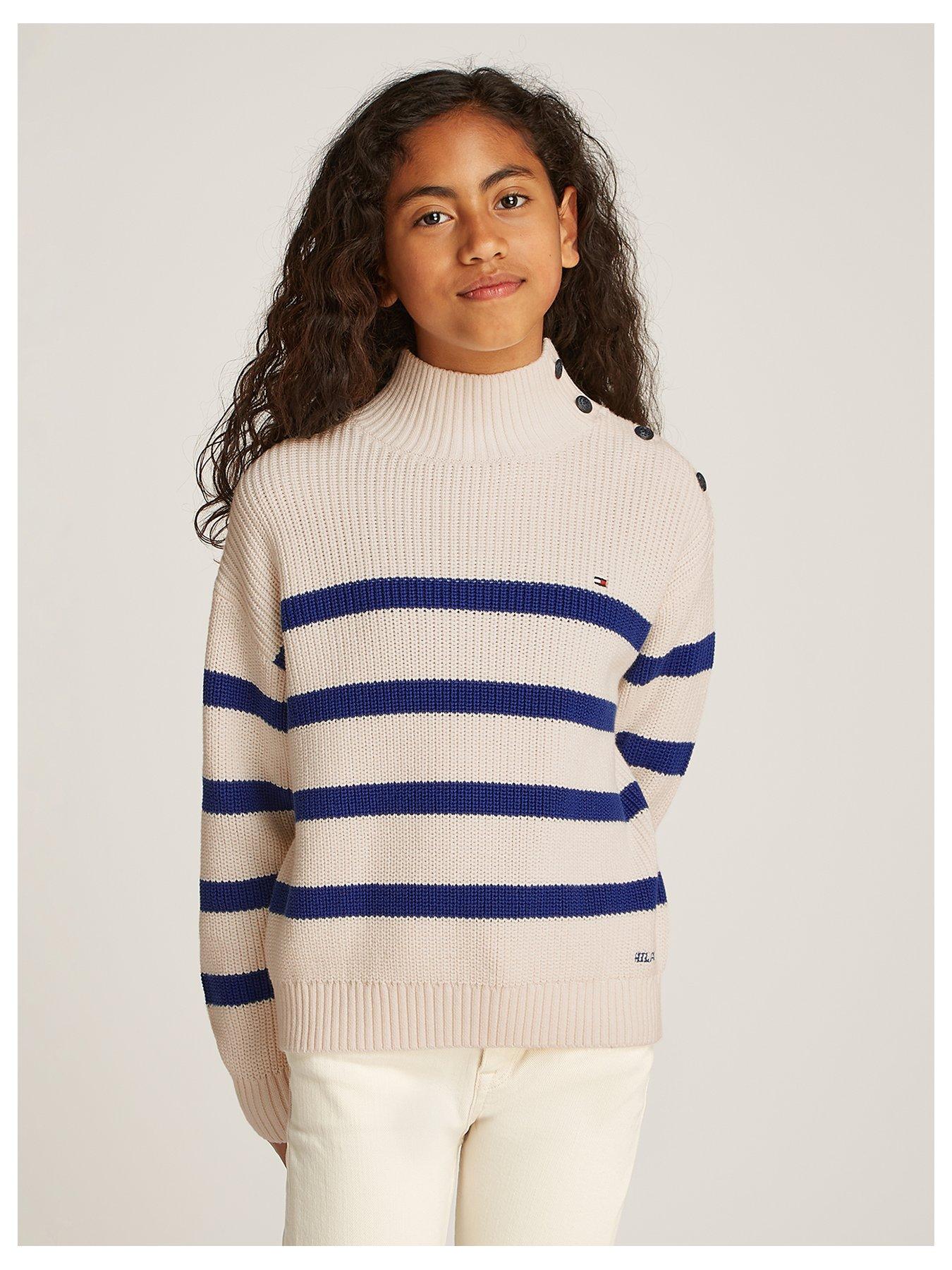  image of tommy-hilfiger-girls-mock-neck-sweater-multi
