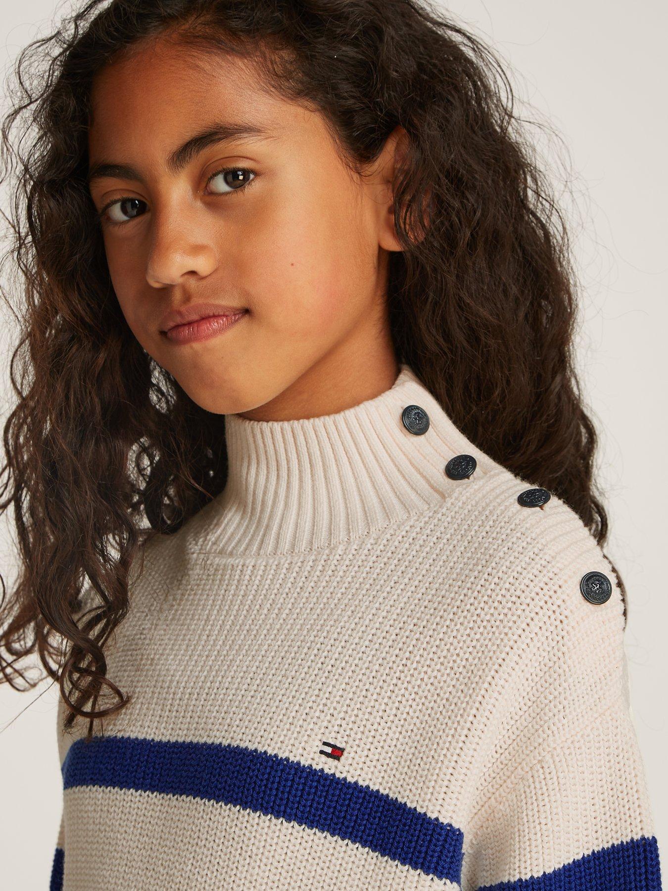  image of tommy-hilfiger-girls-mock-neck-sweater-multi