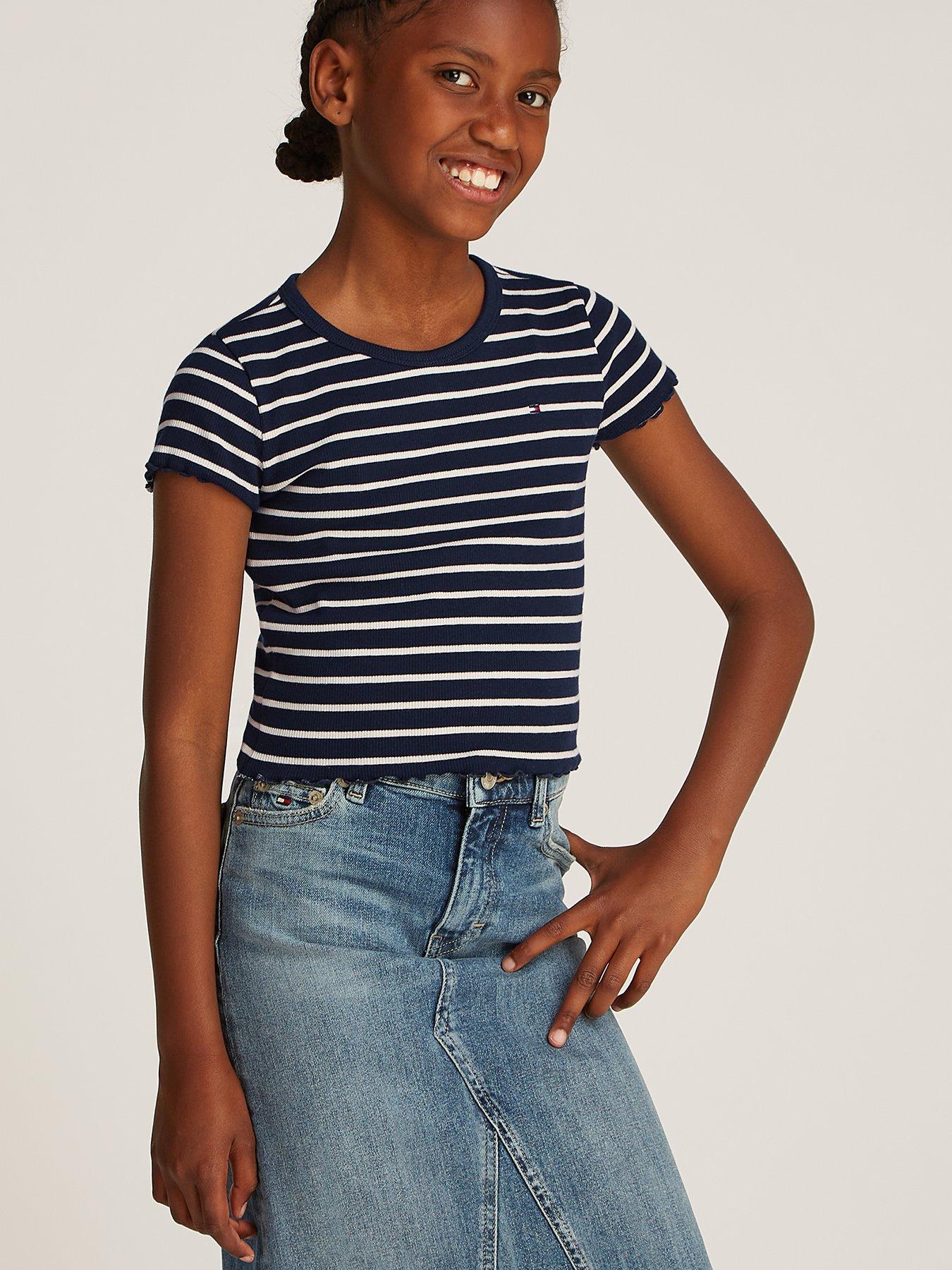 tommy-hilfiger-girls-rib-knit-stripe-short-sleeve-top-navy