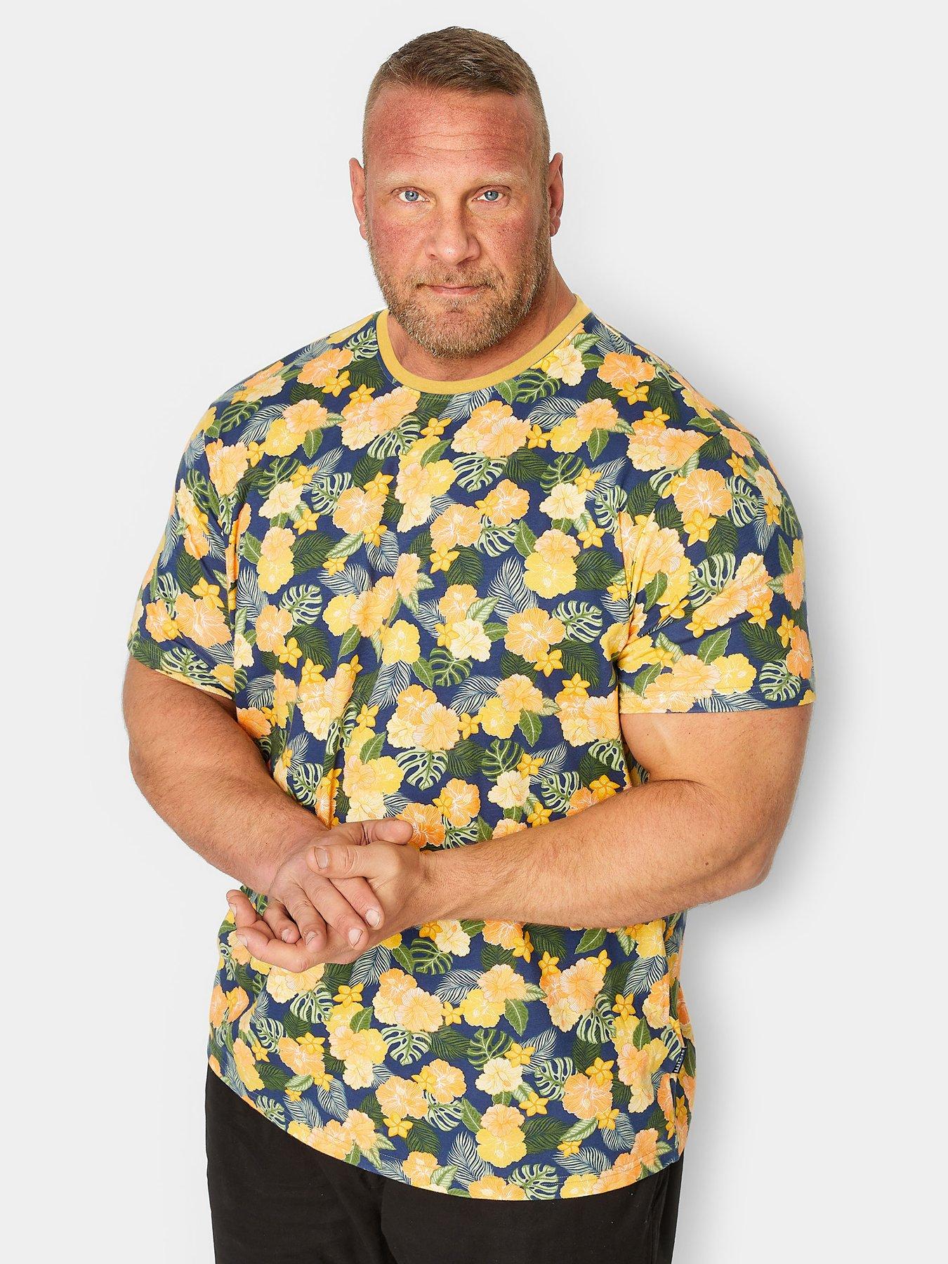 image of badrhino-hawaiian-tropical-t-shirt-multi
