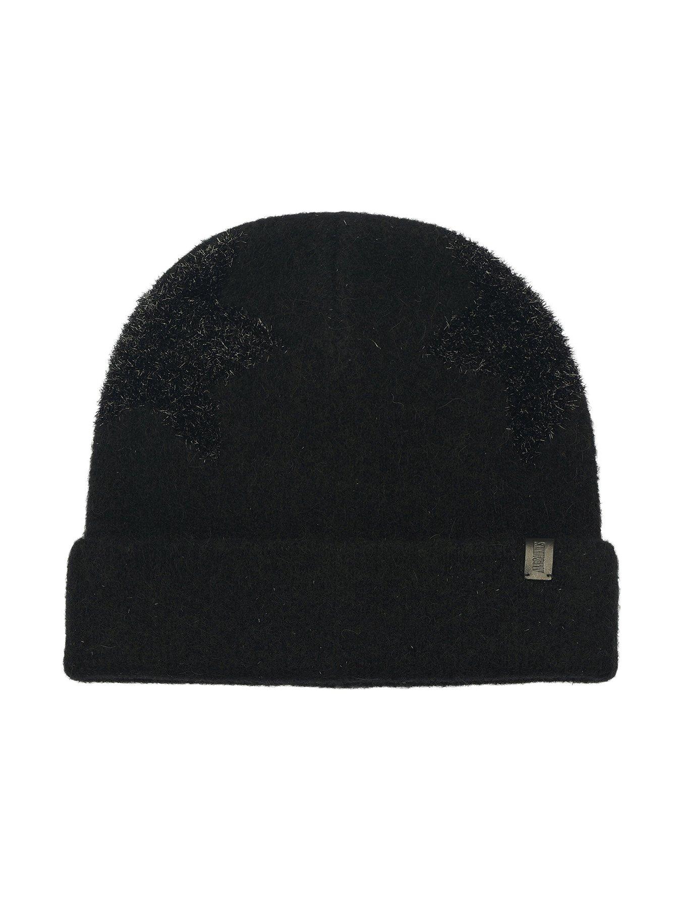undefined Metallic Star Beanie Hat  - Black