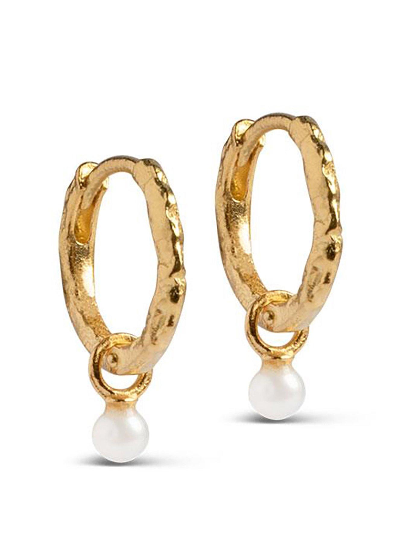 Image 1 of 4 of ENAMEL Copenhagen Belle 18k Gold Plated  Sterling Silver Hoop Earrings