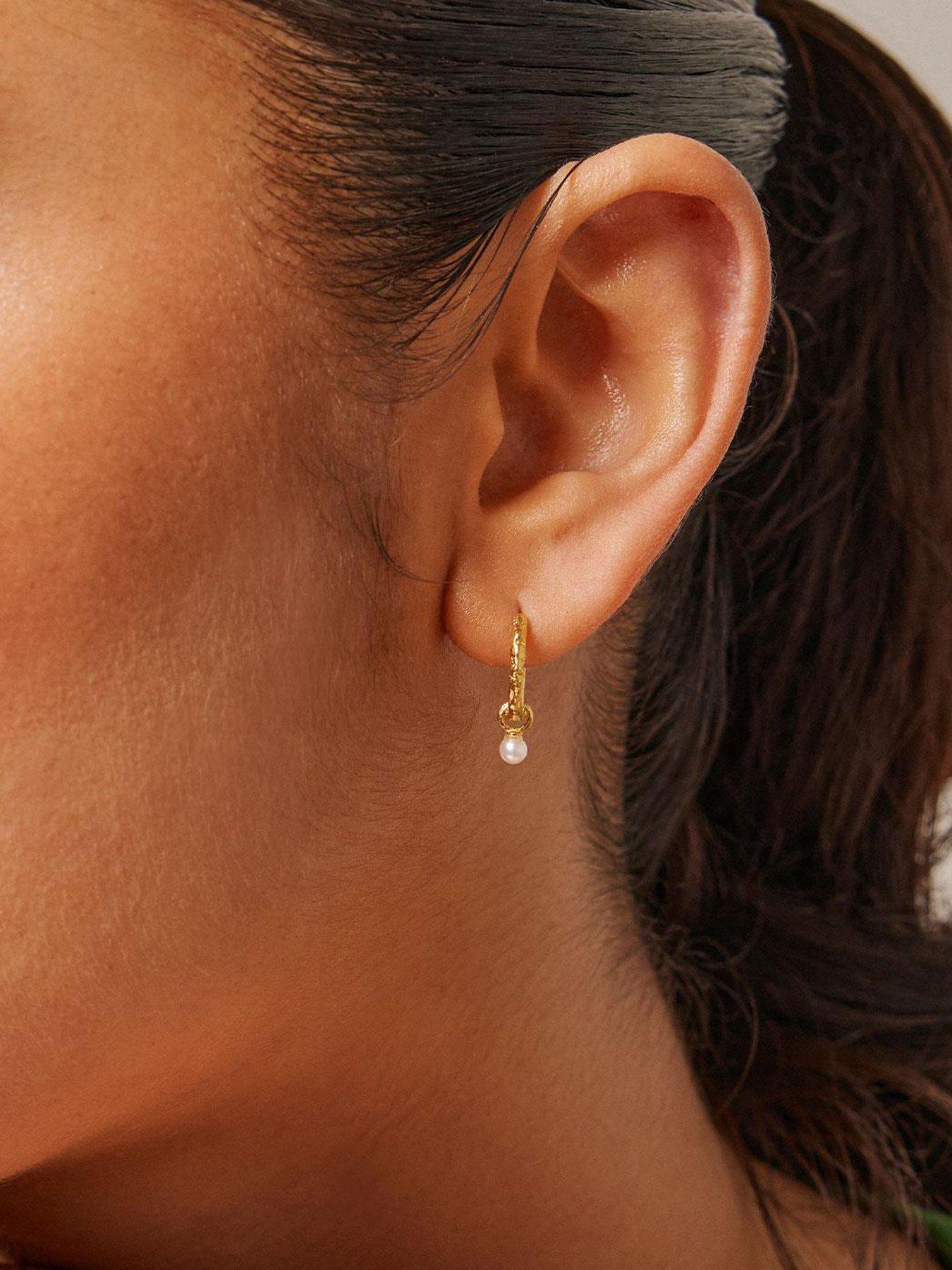Image 2 of 4 of ENAMEL Copenhagen Belle 18k Gold Plated  Sterling Silver Hoop Earrings
