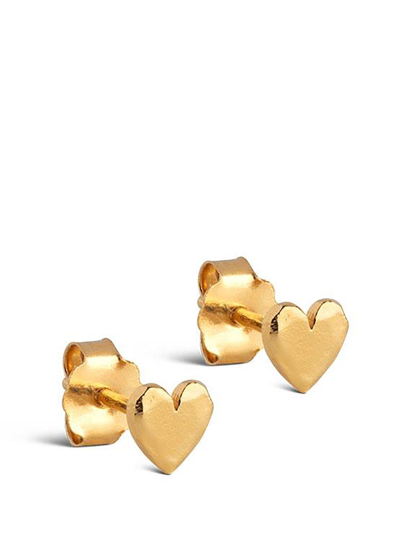  image of enamel-copenhagen-heart-studs-18ct-yellow-gold-plated-925-sterling-silver