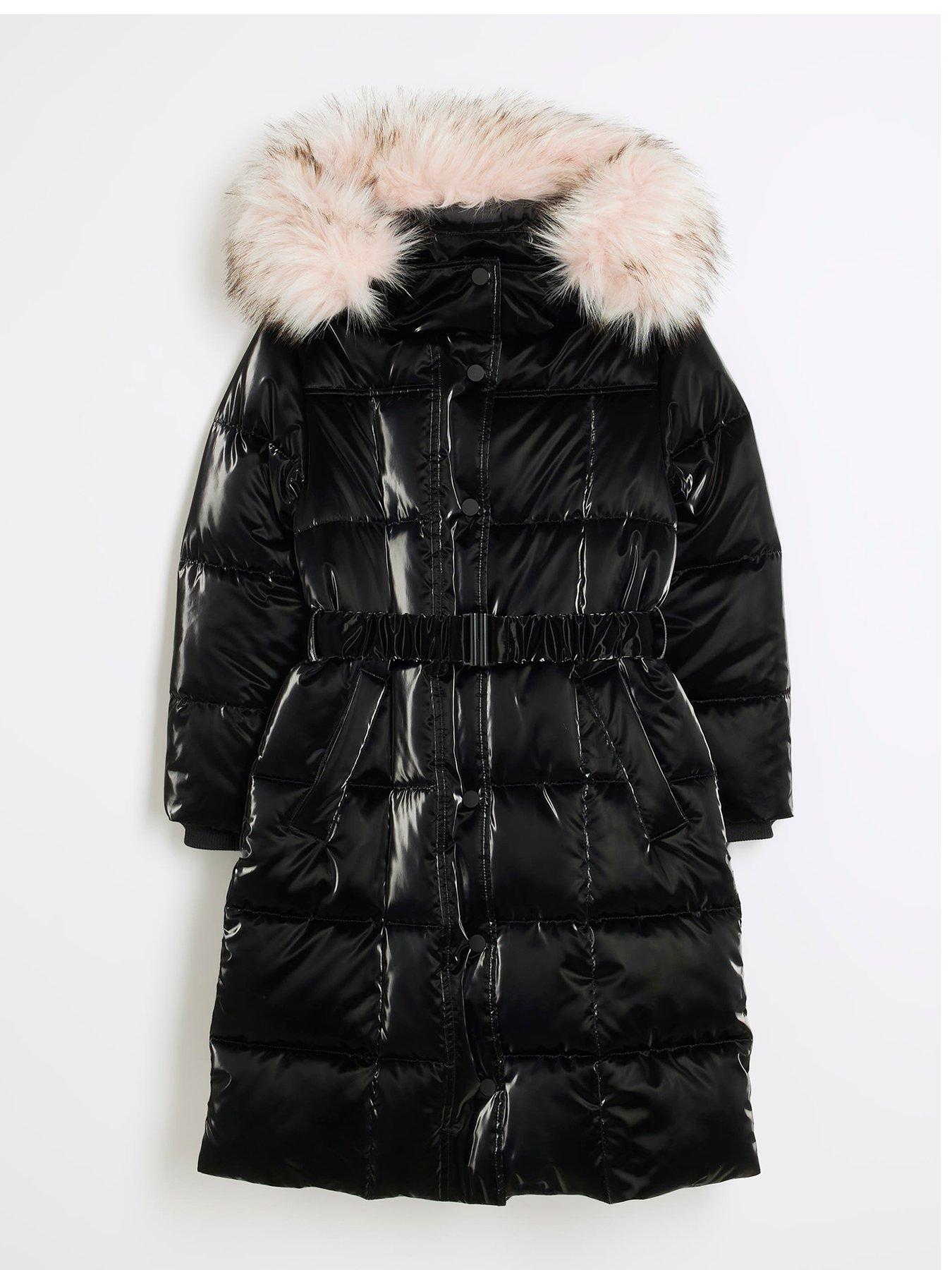 Girls black shine coat online