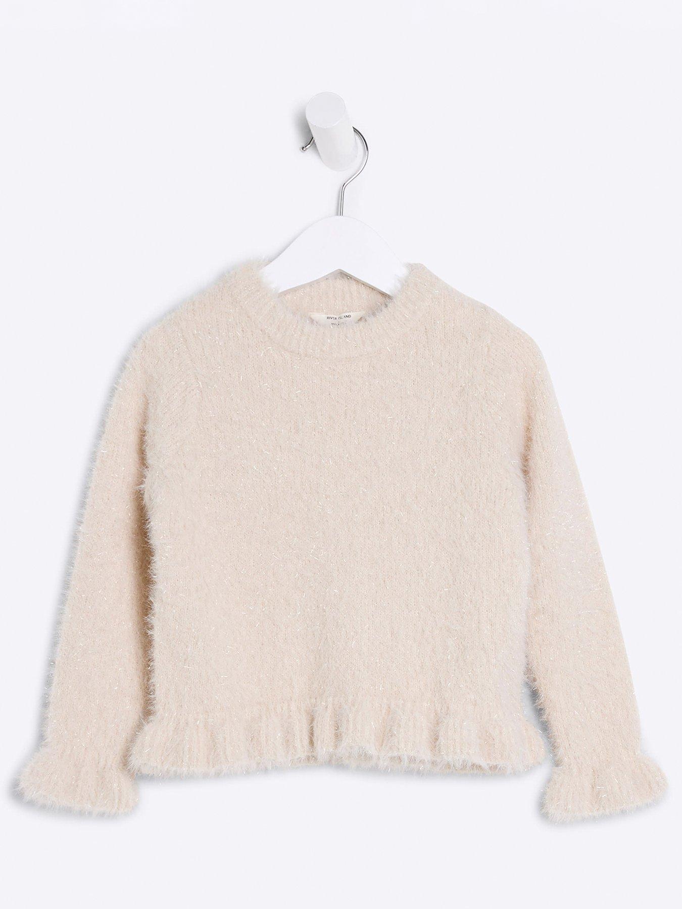 undefined Mini Girl Cosy Fluff Jumper - Cream