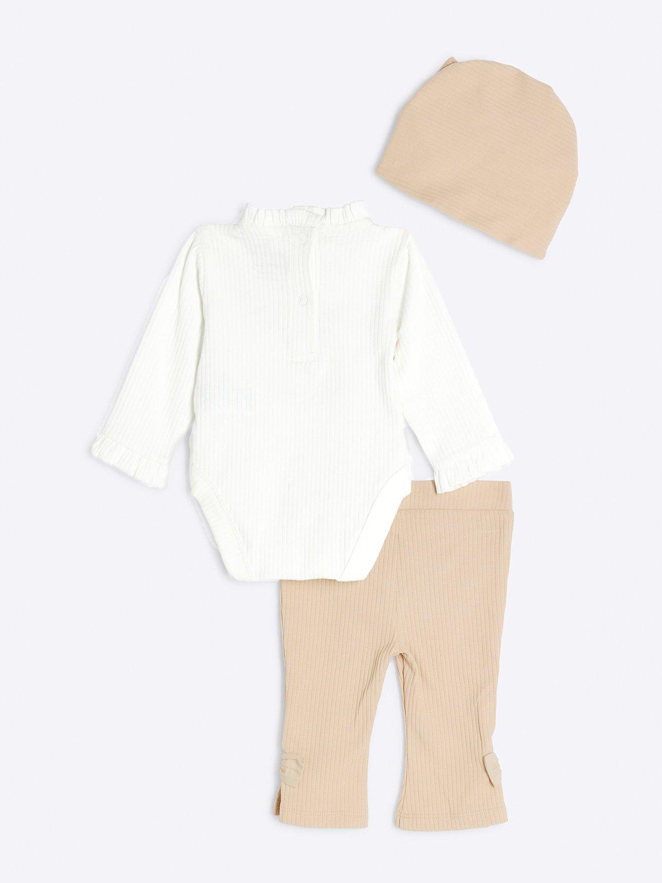 Image 2 of 4 of River Island Baby Baby Girls Kickflare Set - Beige