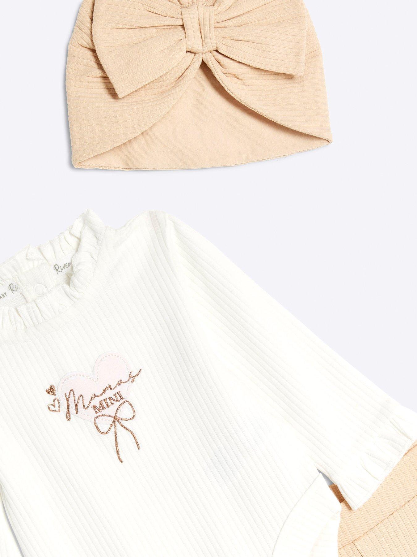 Image 3 of 4 of River Island Baby Baby Girls Kickflare Set - Beige