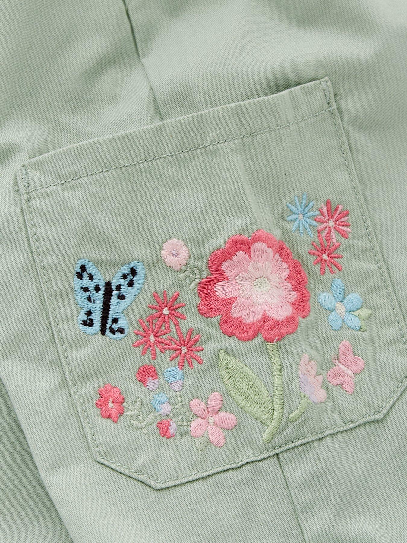  image of mini-v-by-very-girls-embroidered-detail-cargo-pant-green
