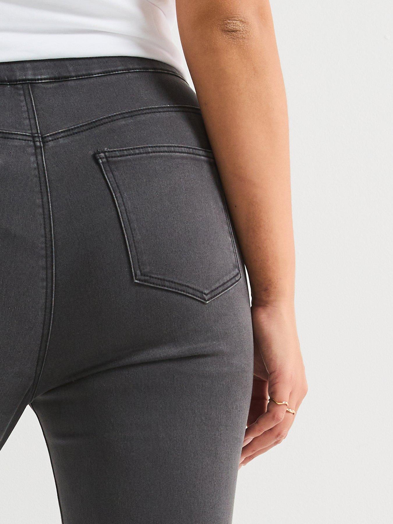  image of v-by-very-curve-high-waist-denim-jegging-grey