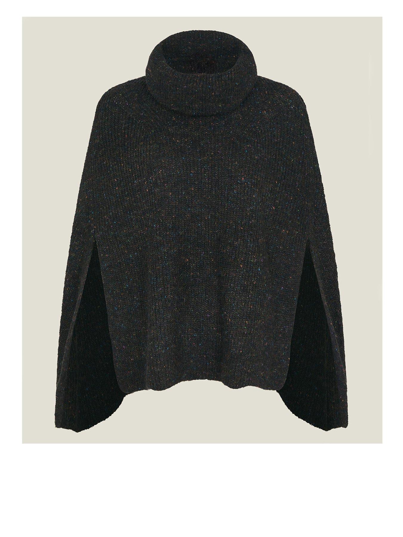  image of accessorize-claudia-nep-poncho-black