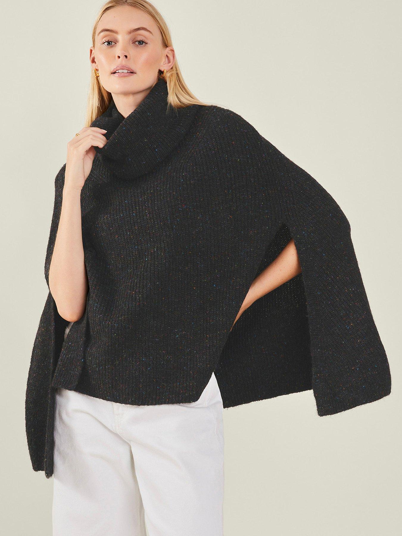  image of accessorize-claudia-nep-poncho-black