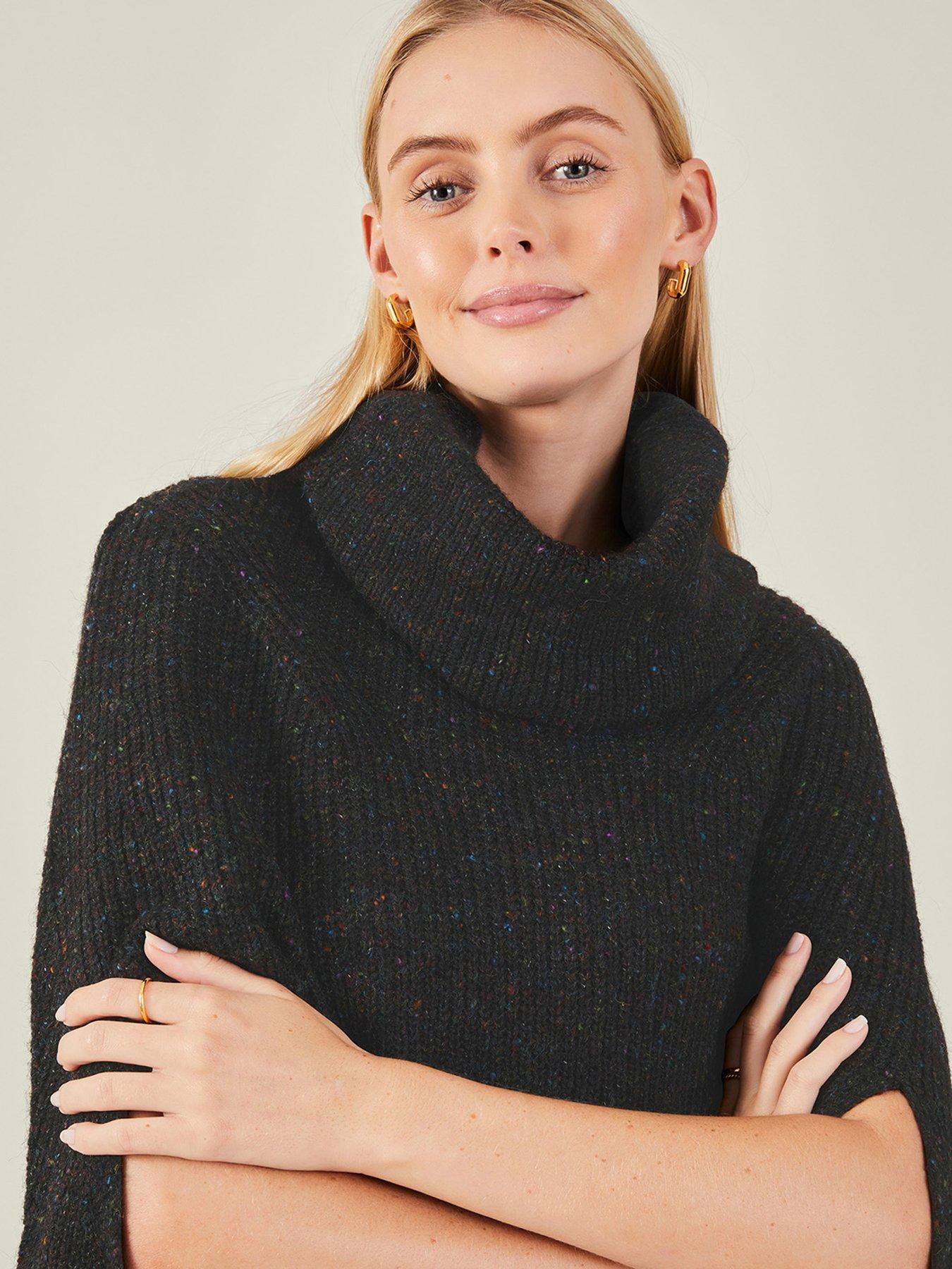  image of accessorize-claudia-nep-poncho-black