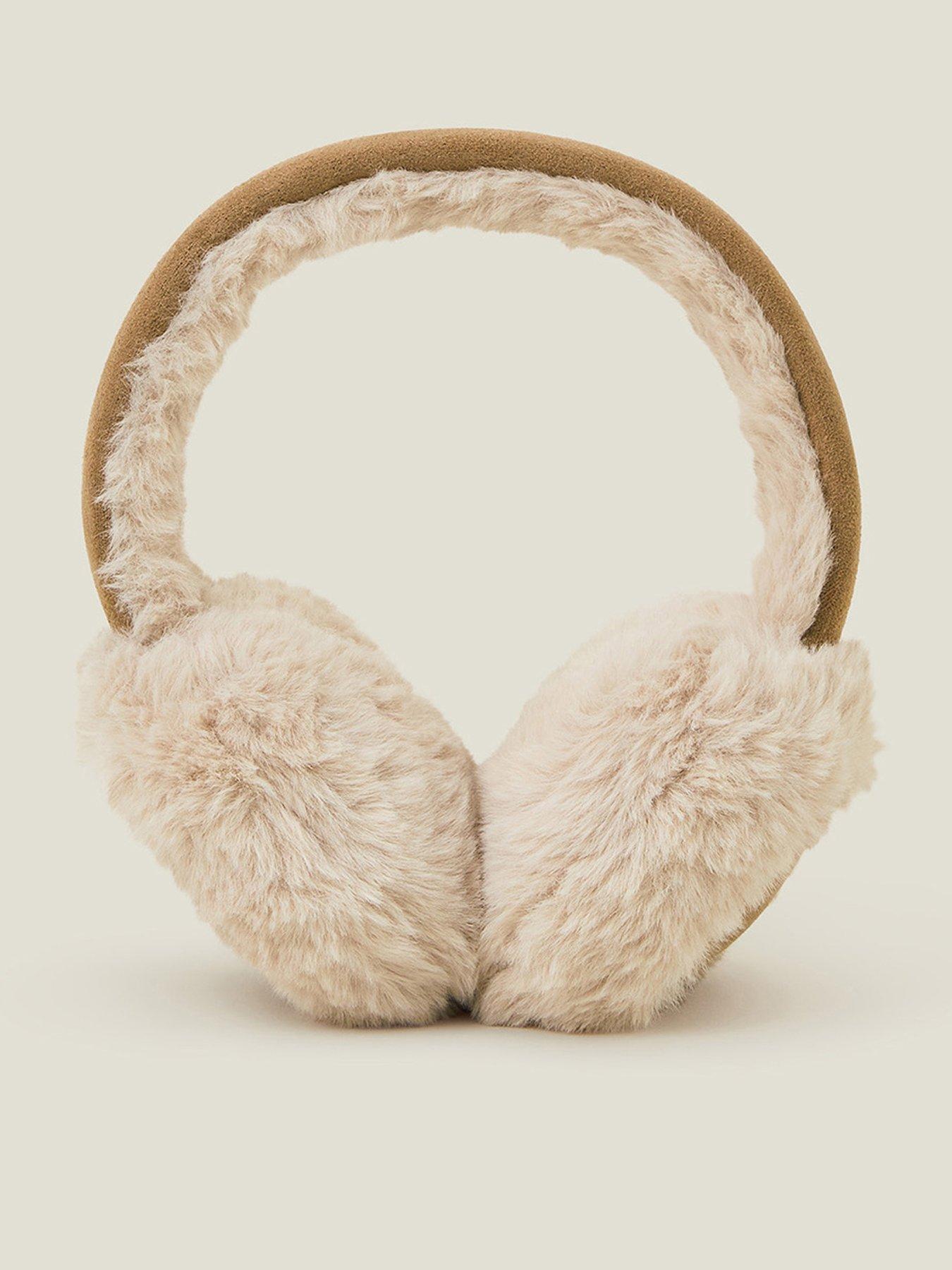 Accessorize Faux Fur Suedette Earmuffs - Black