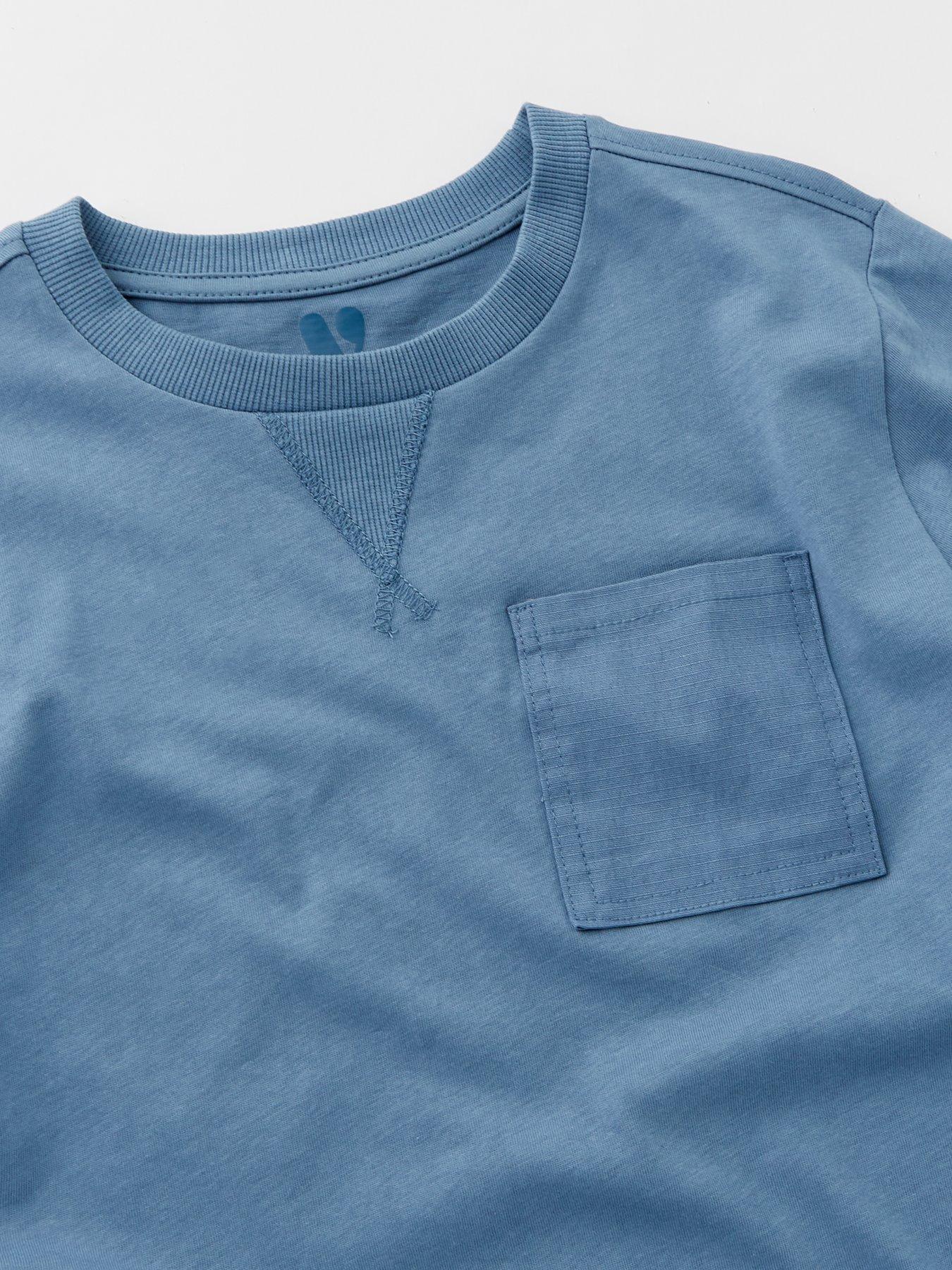  image of v-by-very-boys-t-shirt-and-cargo-short-set-blue