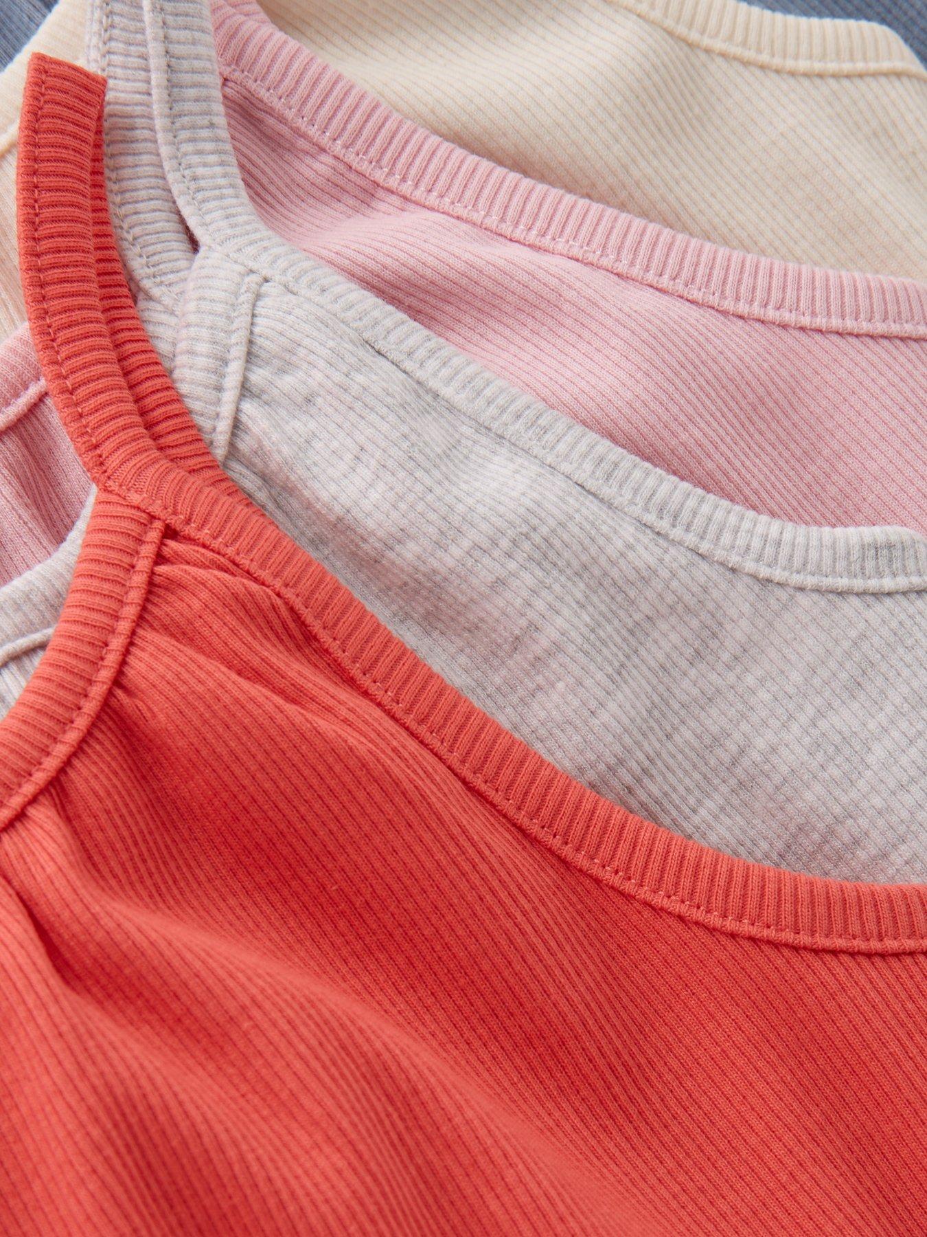  image of v-by-very-girls-rib-5-pack-vests-multi
